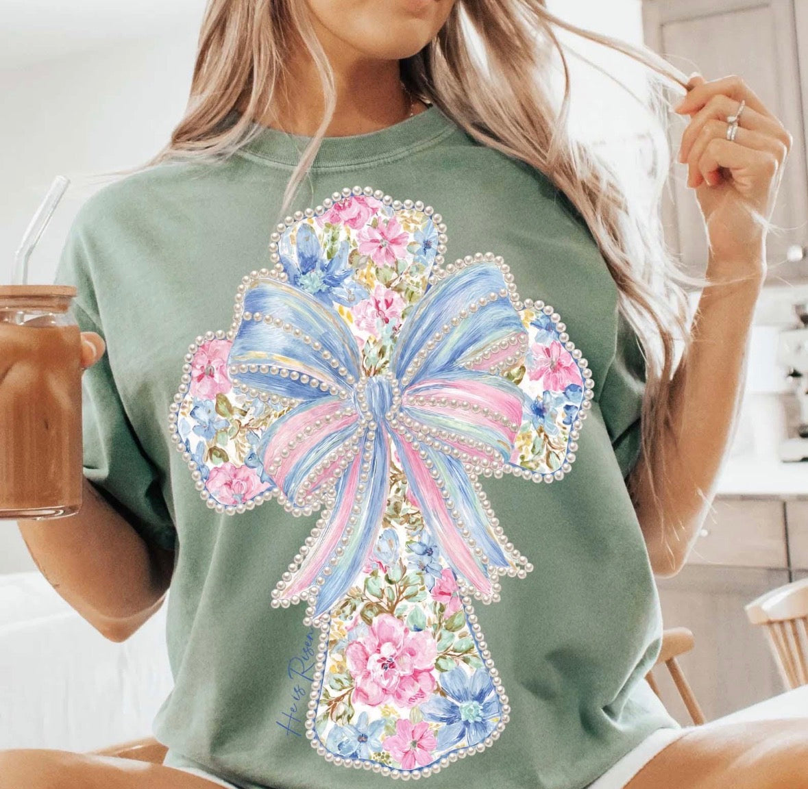 Floral Cross DTF Graphics