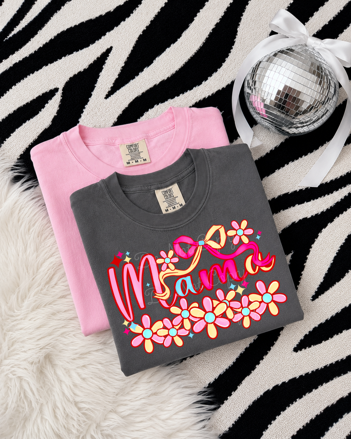 Floral Bow Colorful Mama DTF Graphics