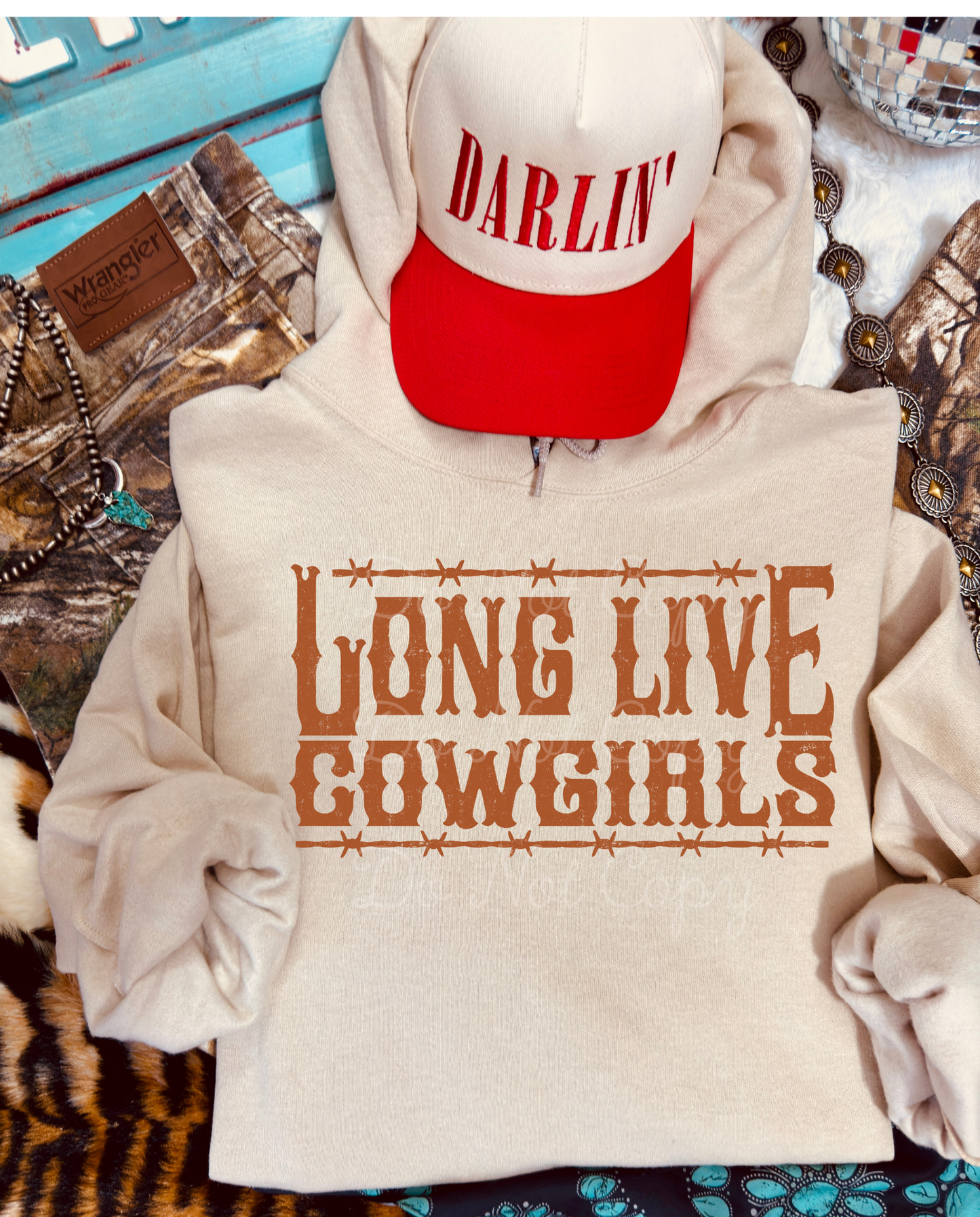 Long Live Cowgirls Hoodie DTF Graphics