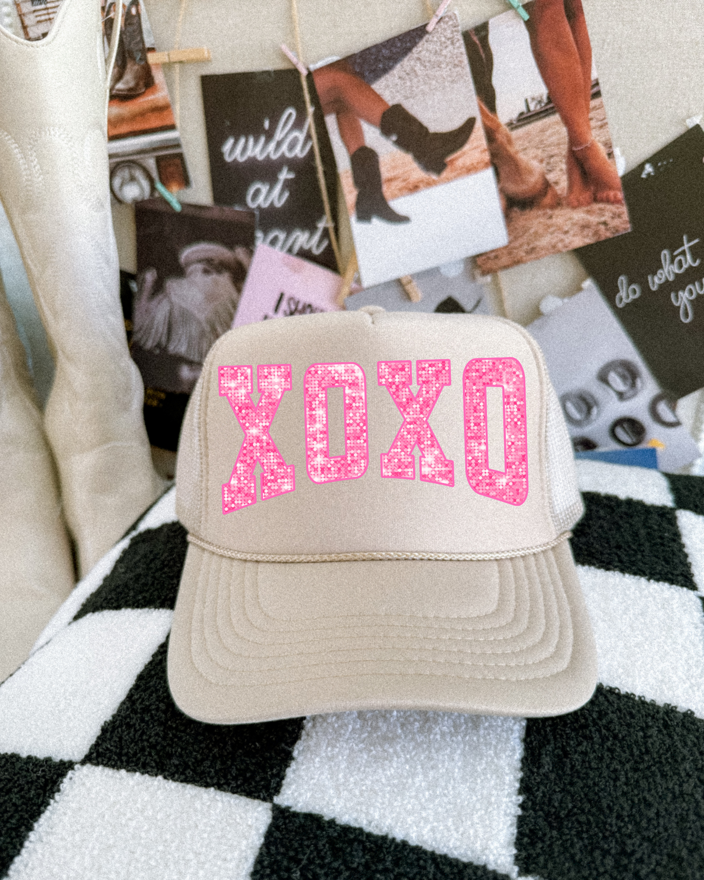 XOXO DTF Tan Hat (TAT 15 BIZ DAYS)