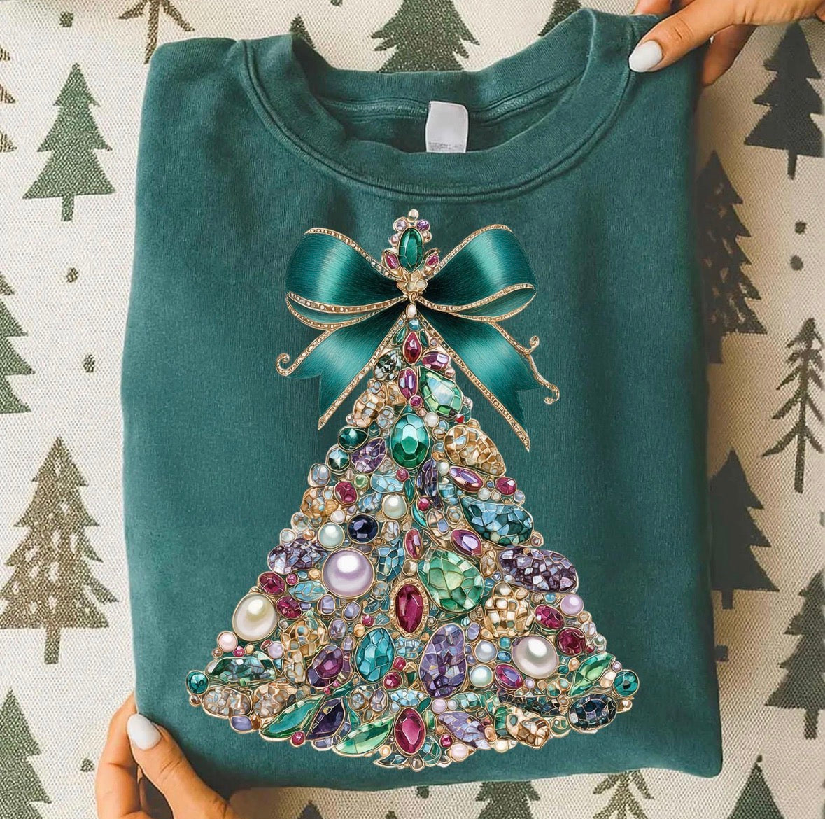 Jewel Christmas Tree DTF Graphics