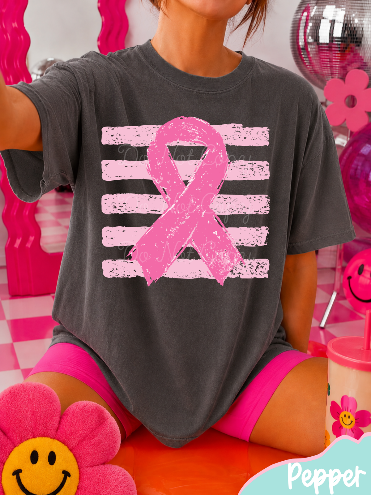 Breast Cancer Awareness Stripes DTF Graphics