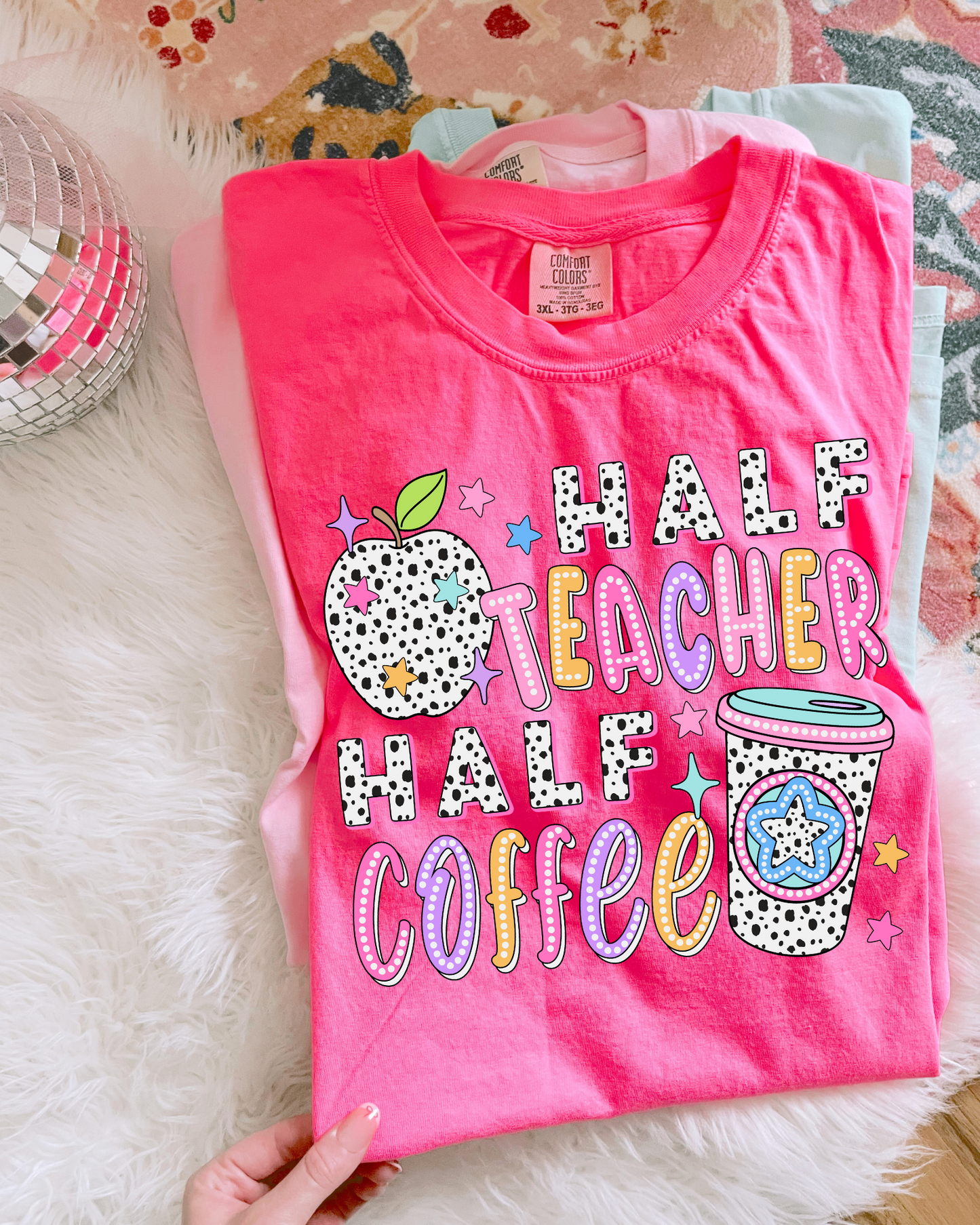 Half Teacher Half Coffee DTF Graphics