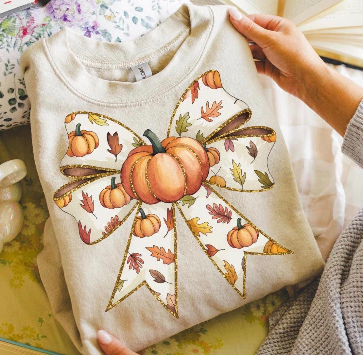 Pumpkin Bow DTF Graphics