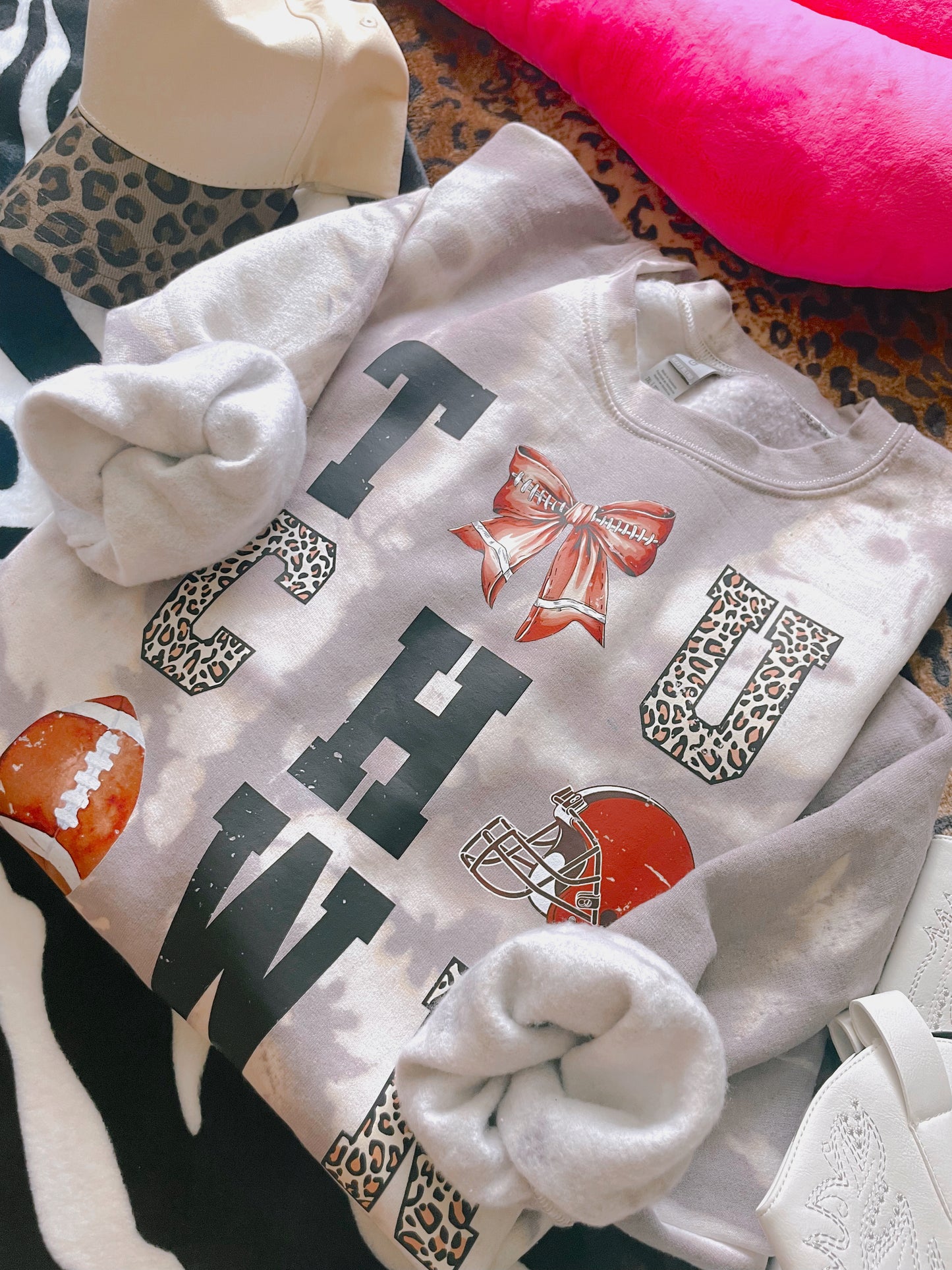 Touch Down Charcoal Gildan Tie Dye DTF Graphics