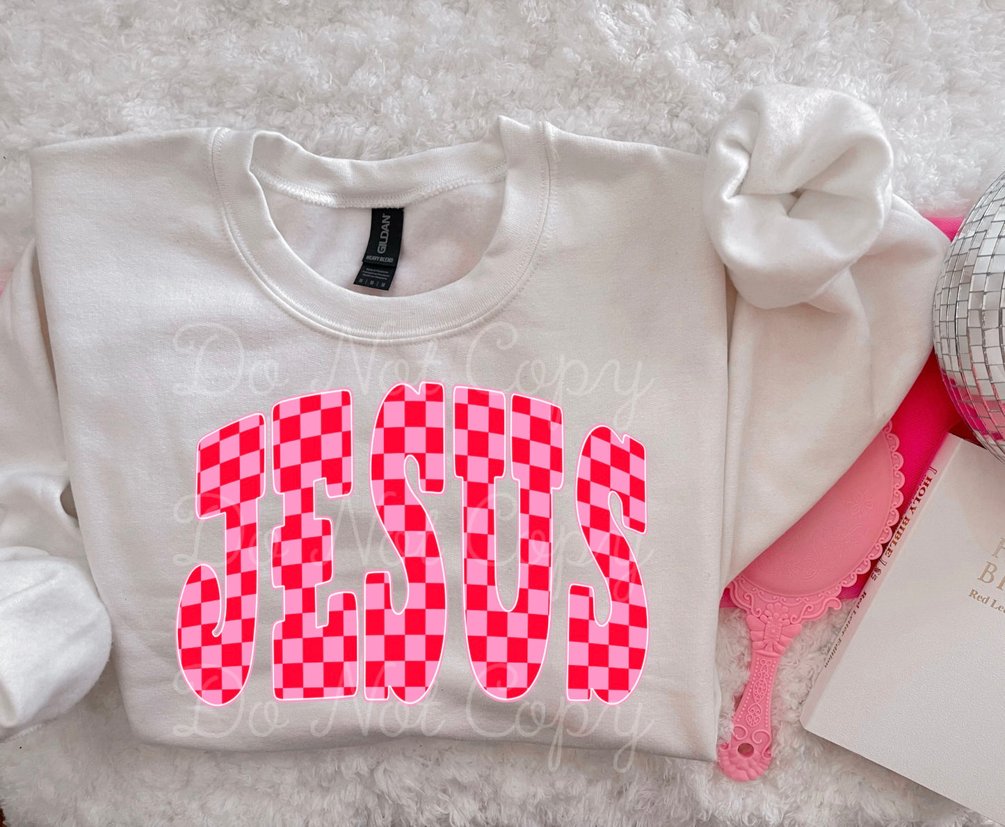 Checkered Jesus DTF Graphics