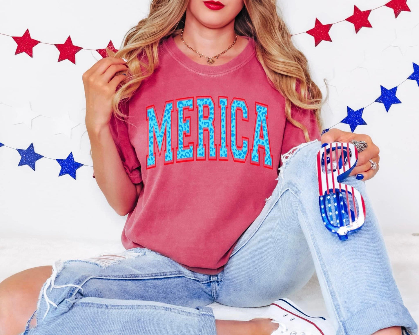 Merica DTF Graphics On Crimson