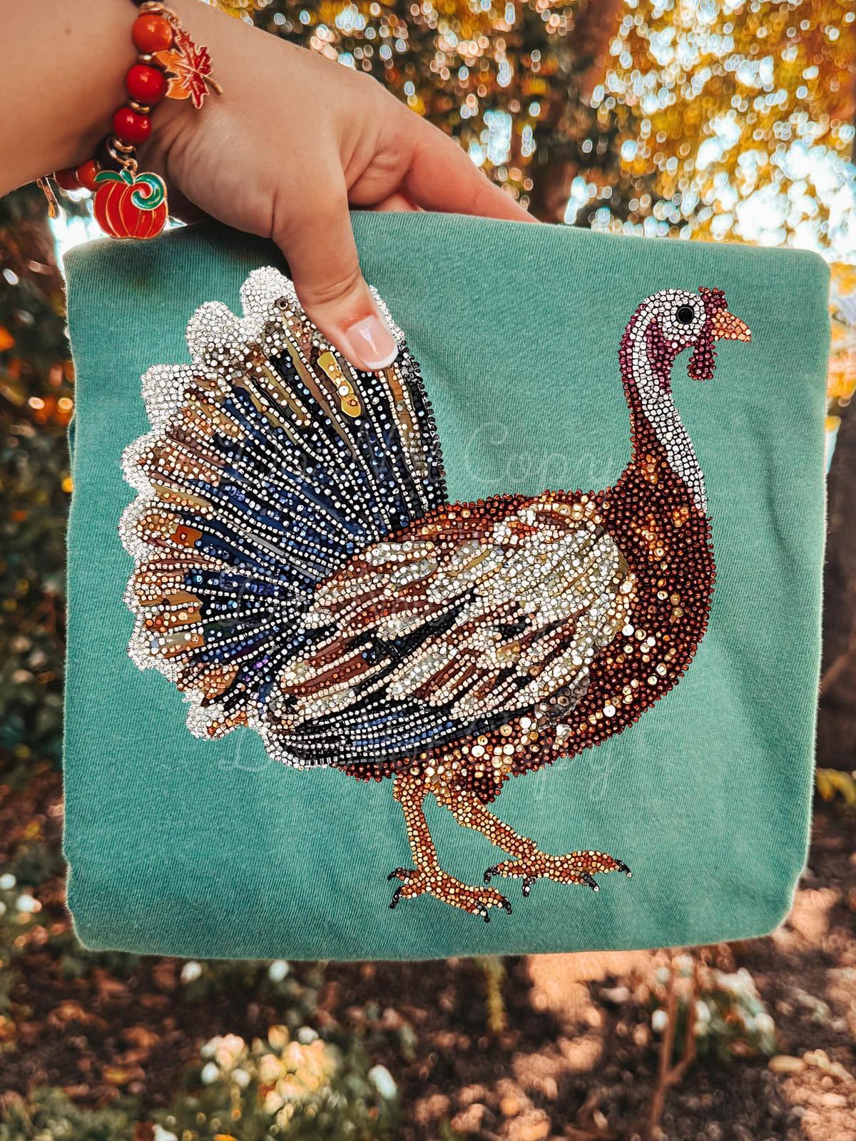 Faux Rhinestone Turkey DTF Graphics