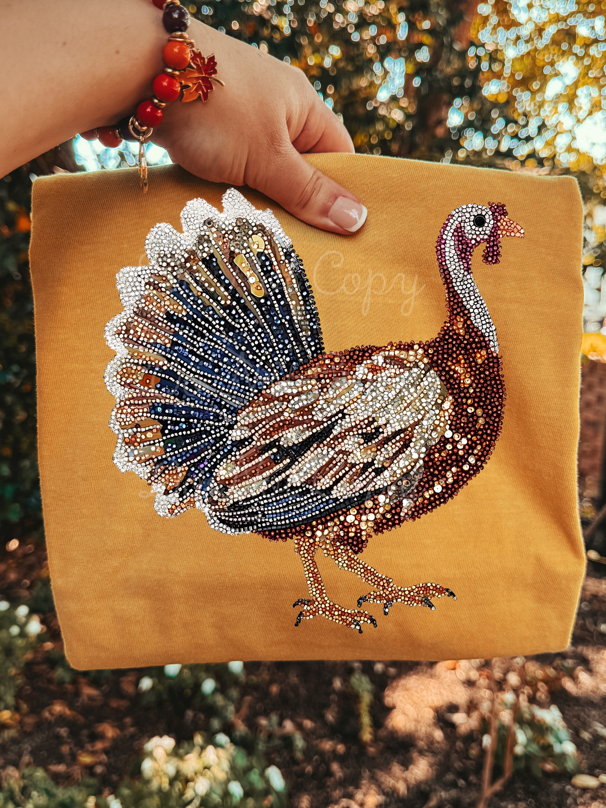 Faux Rhinestone Turkey DTF Graphics