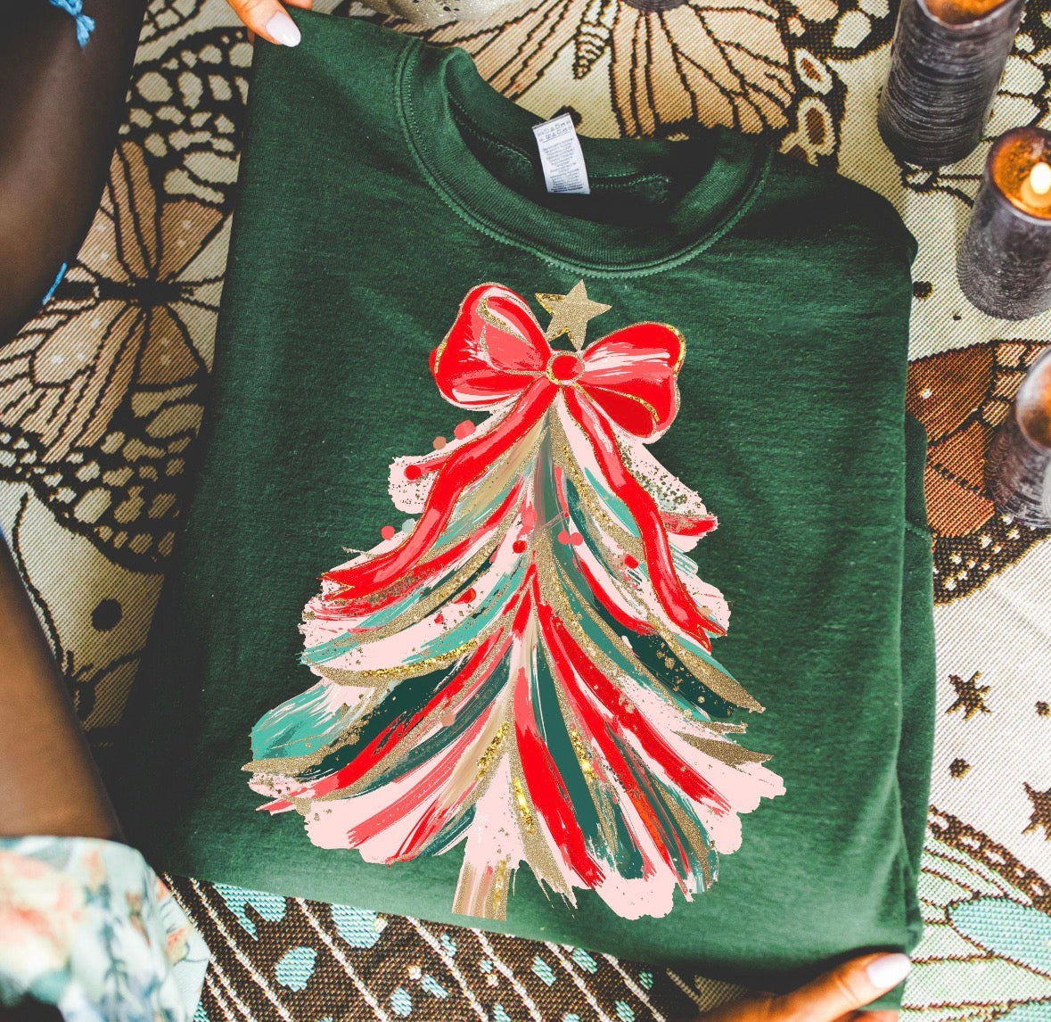 Red Christmas Tree DTF Graphics