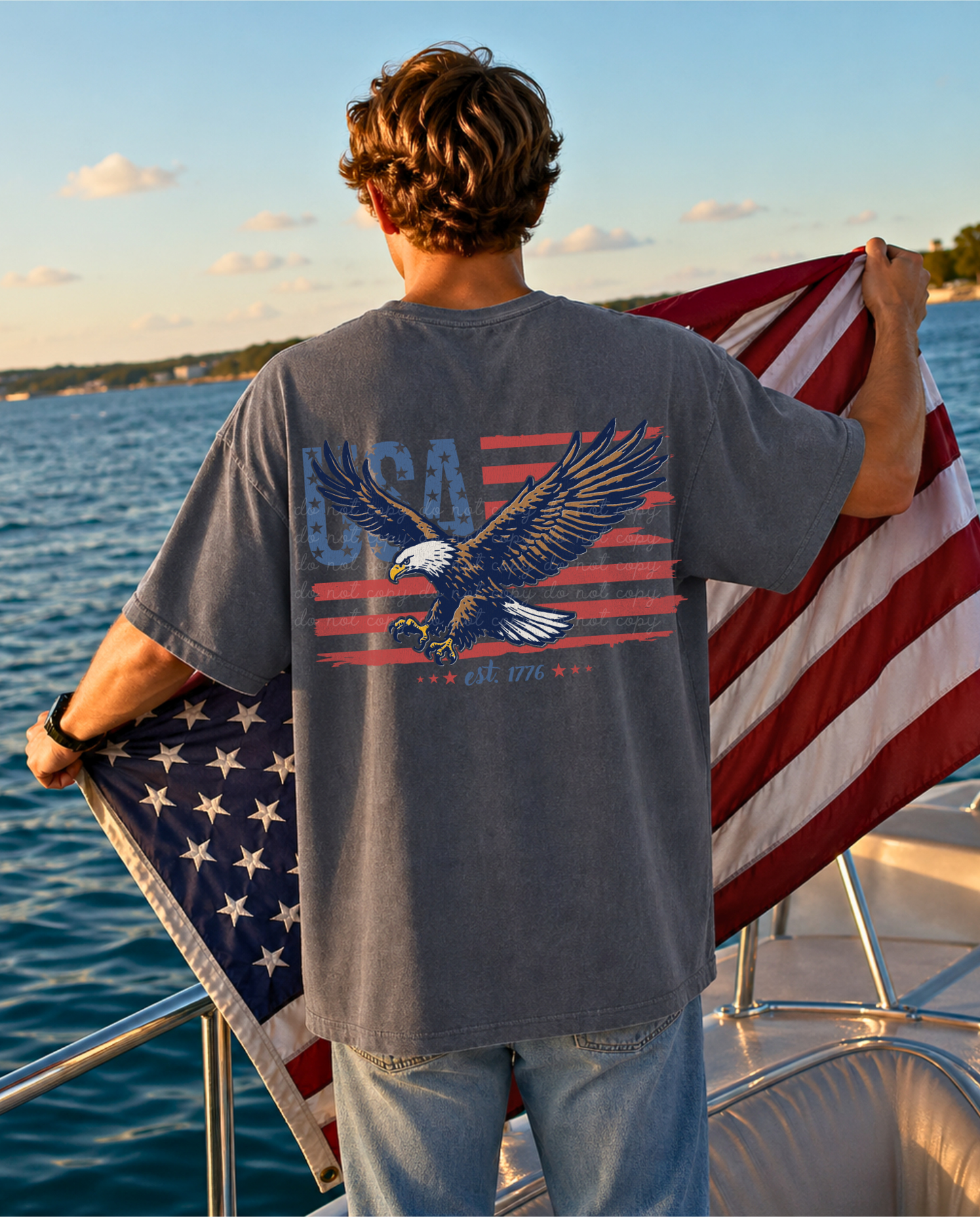 USA Flag DTF Graphics (On Back)