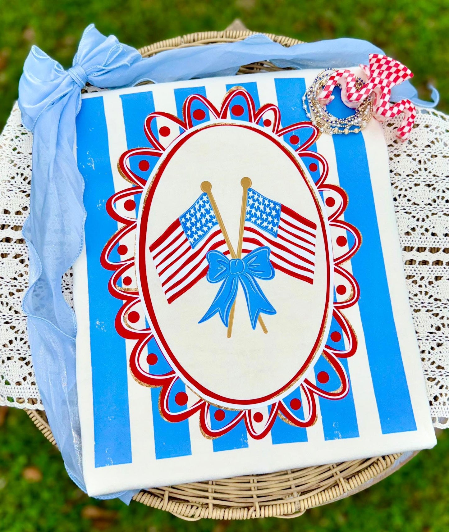 Flag Bow Stripes DTF Graphics