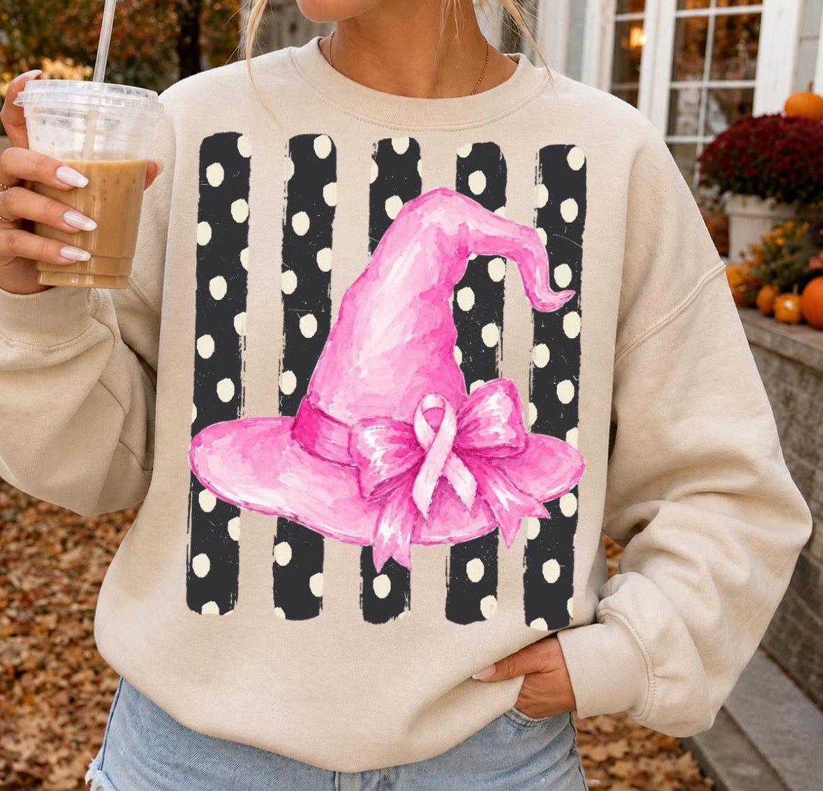 Witch Hat Breast Cancer Awareness DTF Graphics