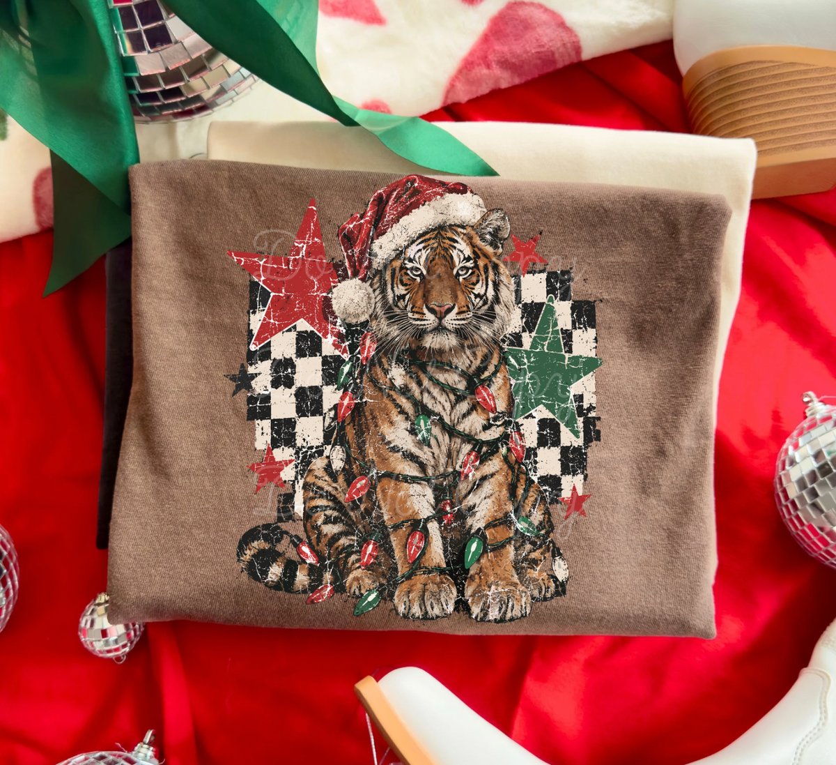 Christmas Tiger DTF Graphics