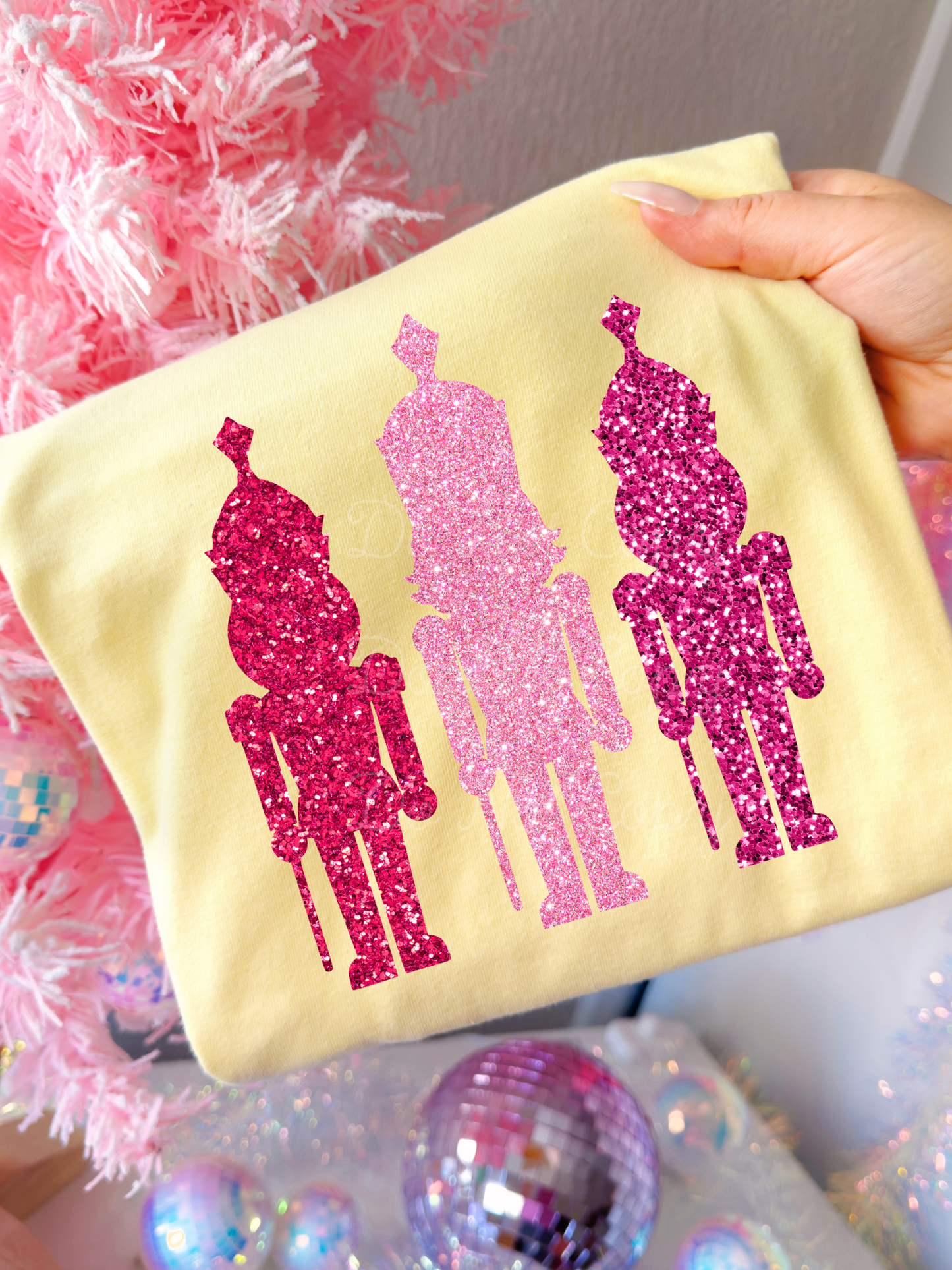 Faux Glitter Pink Nut Cracker DTF Graphics