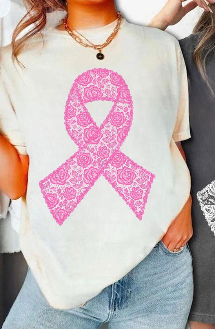 Breast Cancer Lace Ribbon DTF Graphics