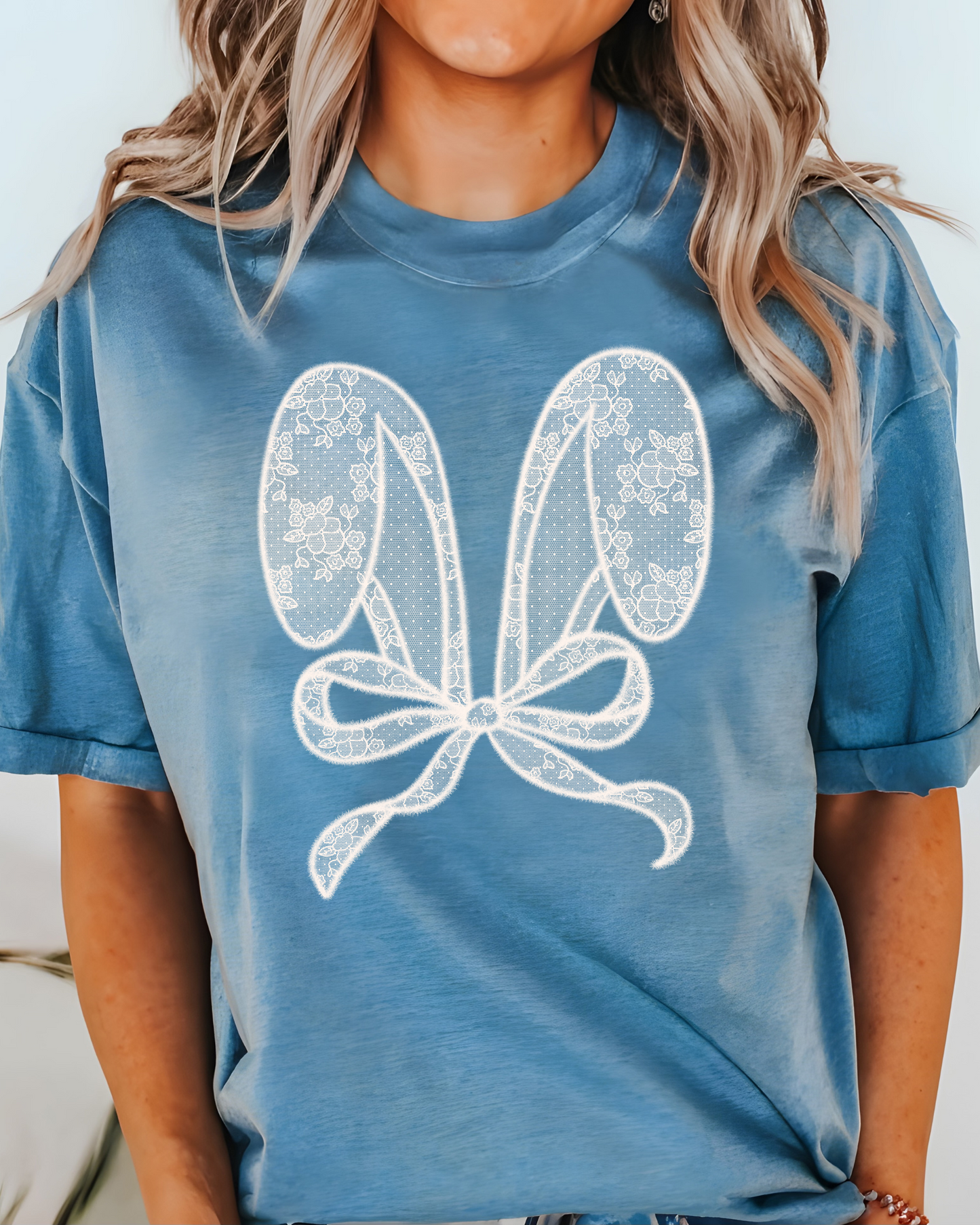 Lace Easter Bunny Ears DTF Graphics