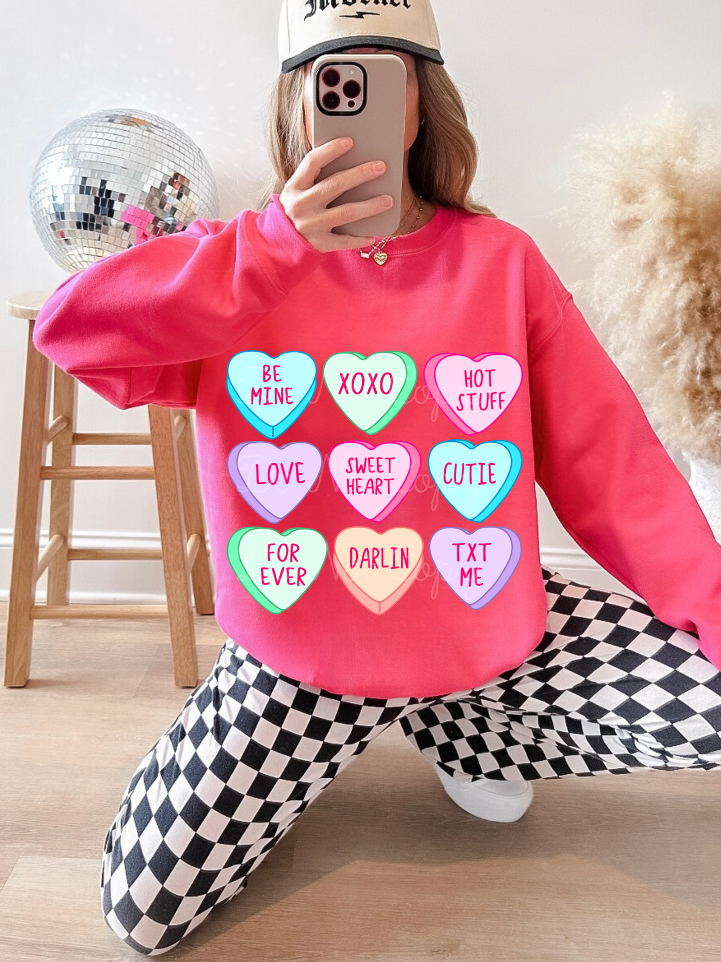 Candy Hearts DTF Graphics