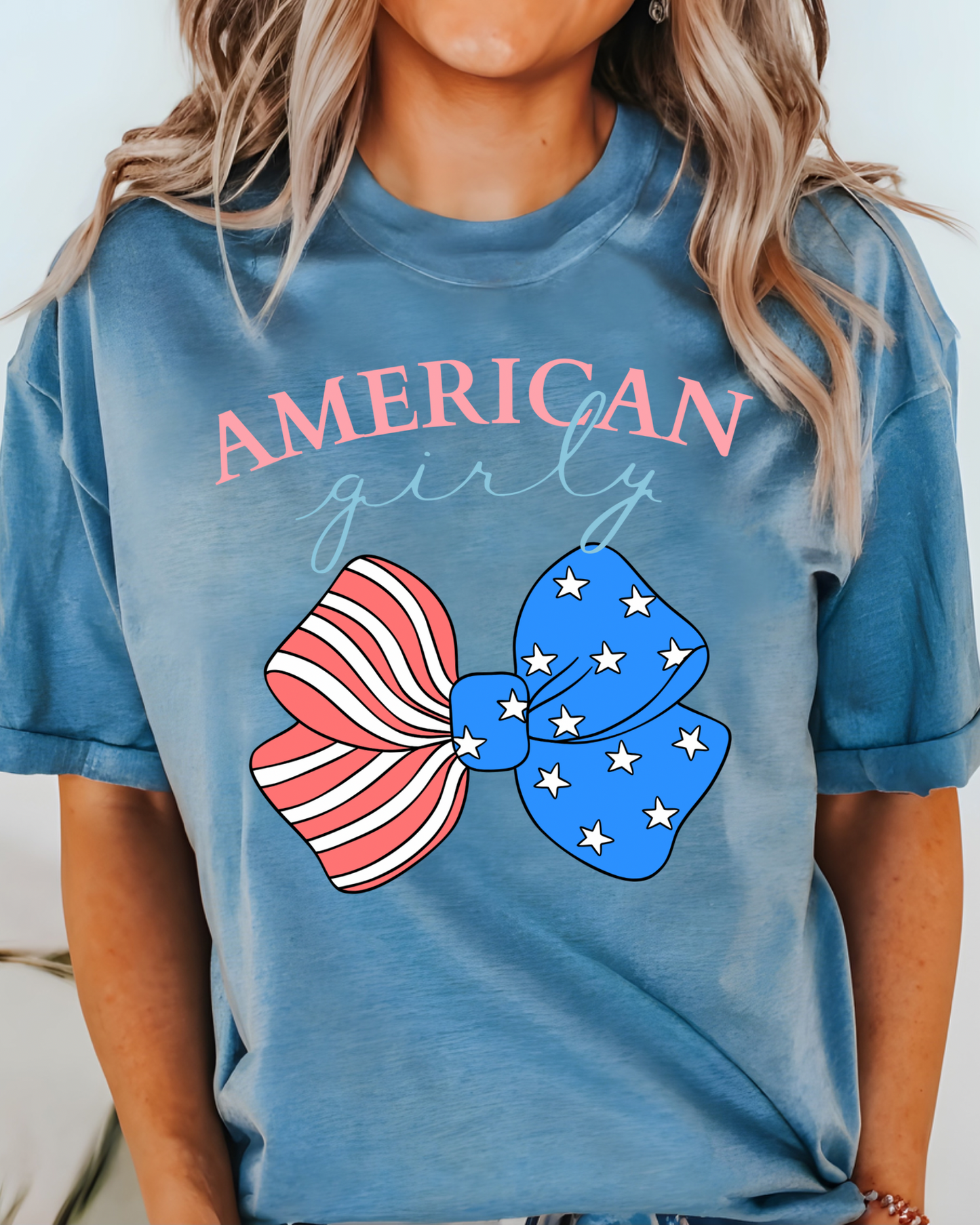 American Girly Patriotic DTF Graphics