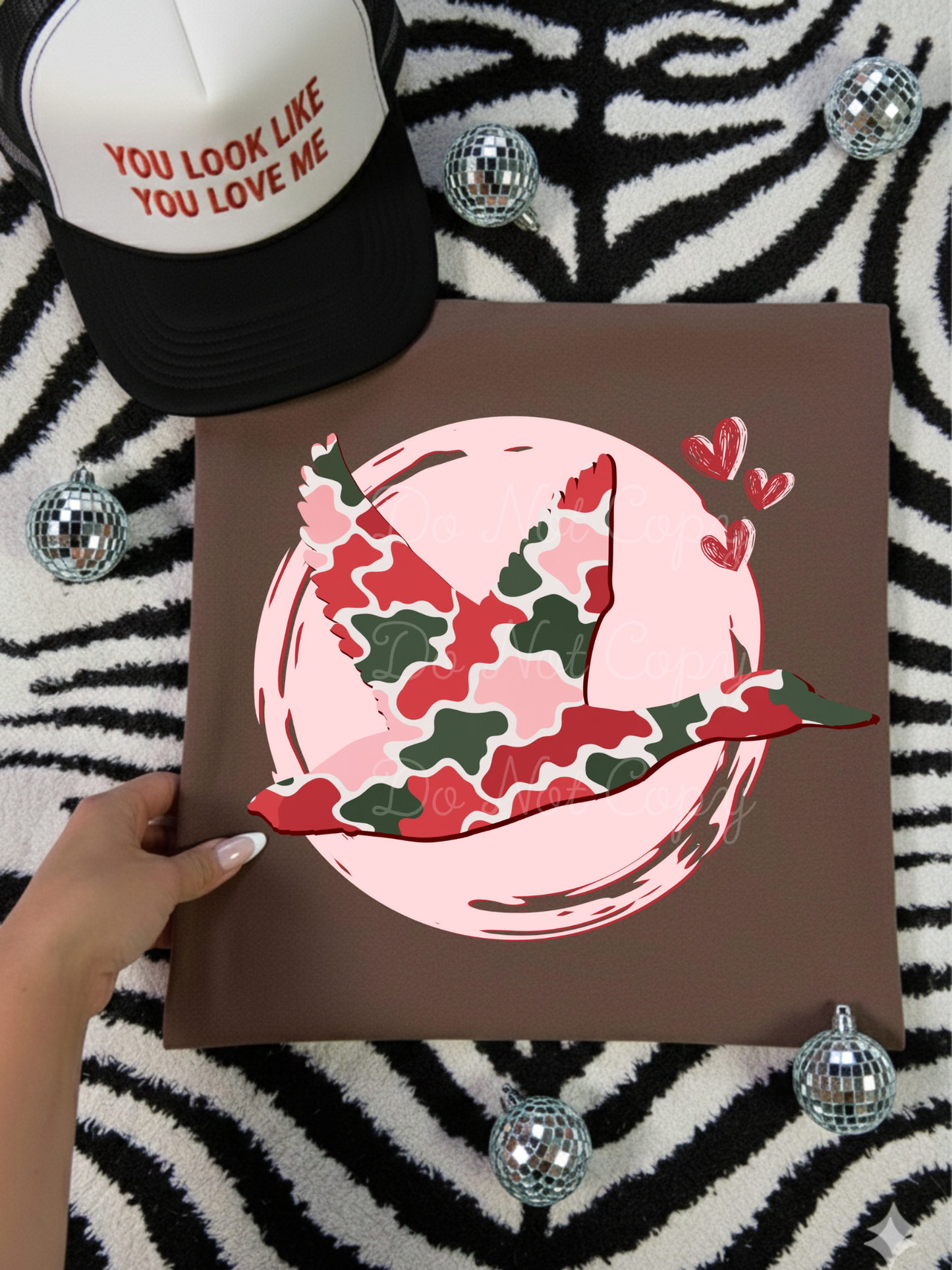 Valentine’s Day Camo Duck DTF Graphics
