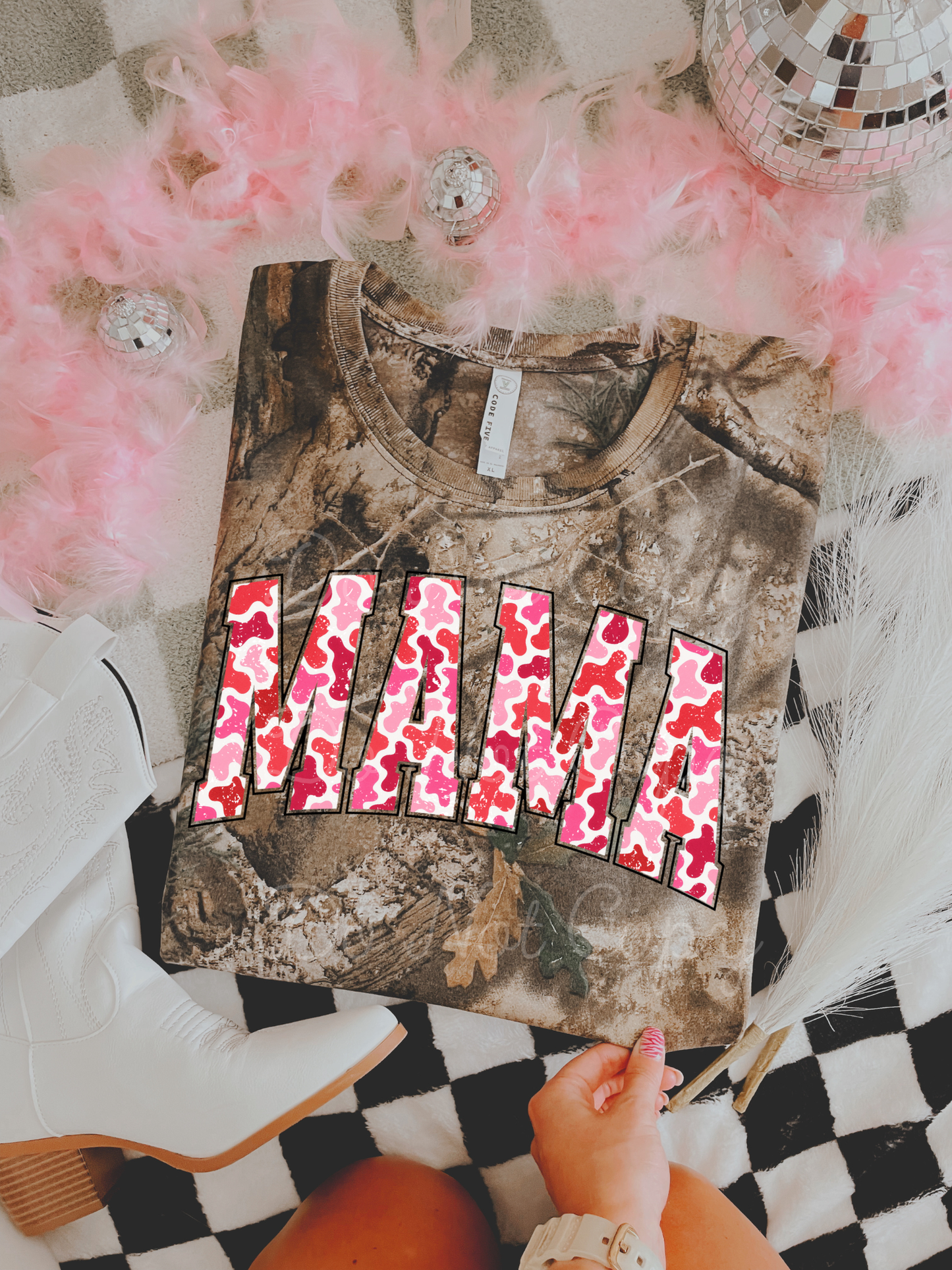 Valentine’s Camo Mama DTF Graphics