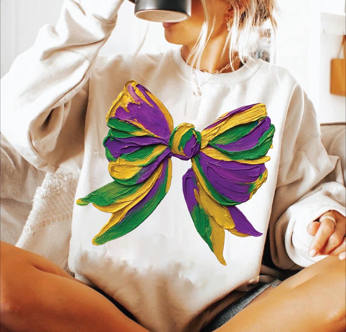 Mardi Gras Bow DTF Graphics