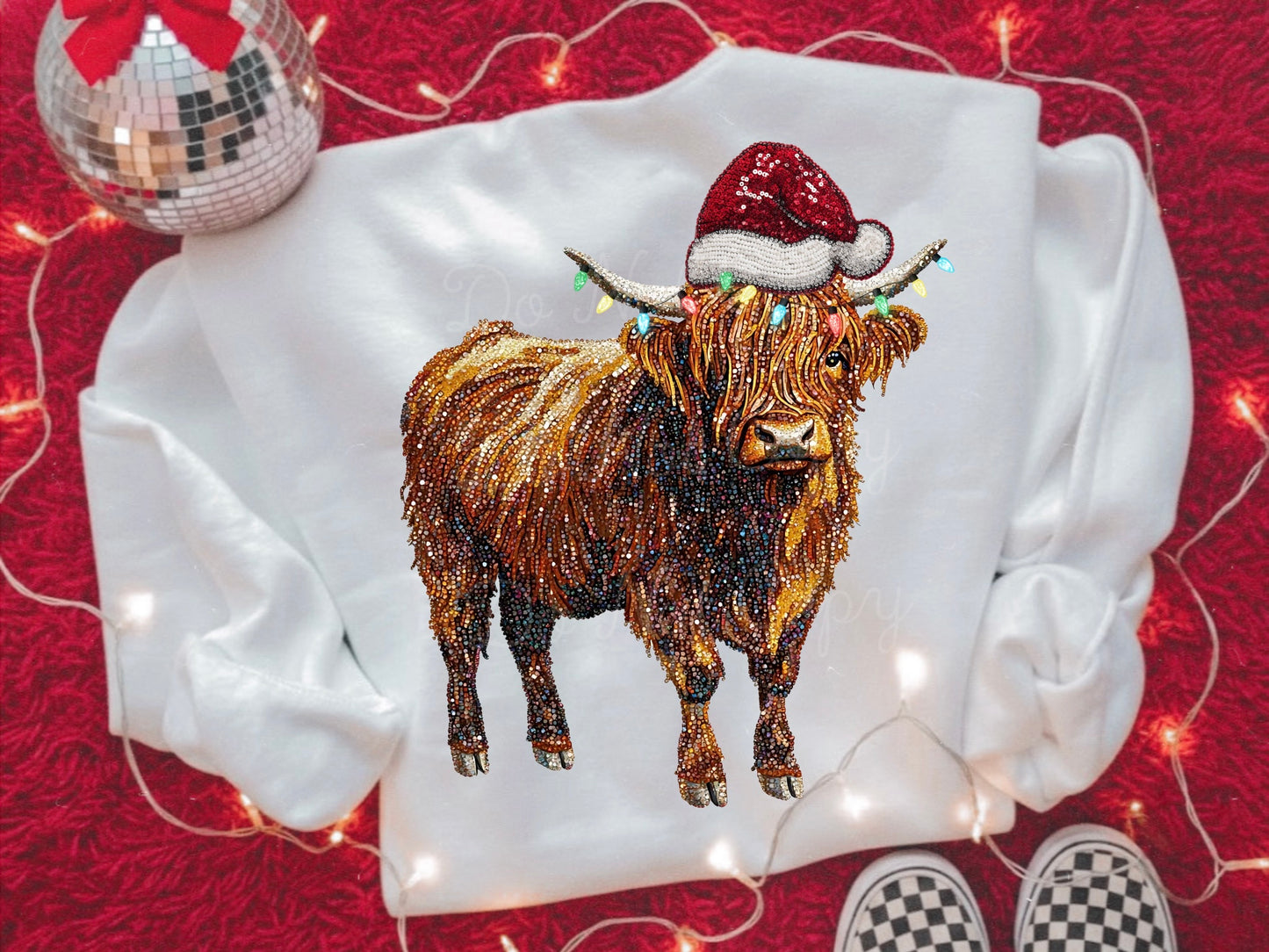 Christmas Cow DTF Graphics