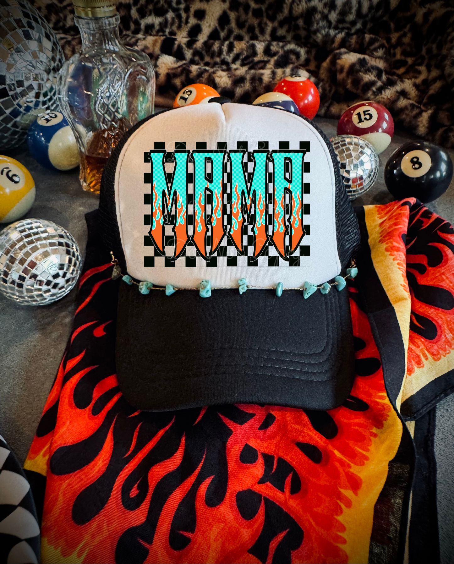 Western Mama DTF Black + White Hat (TAT 15 BIZ DAYS)
