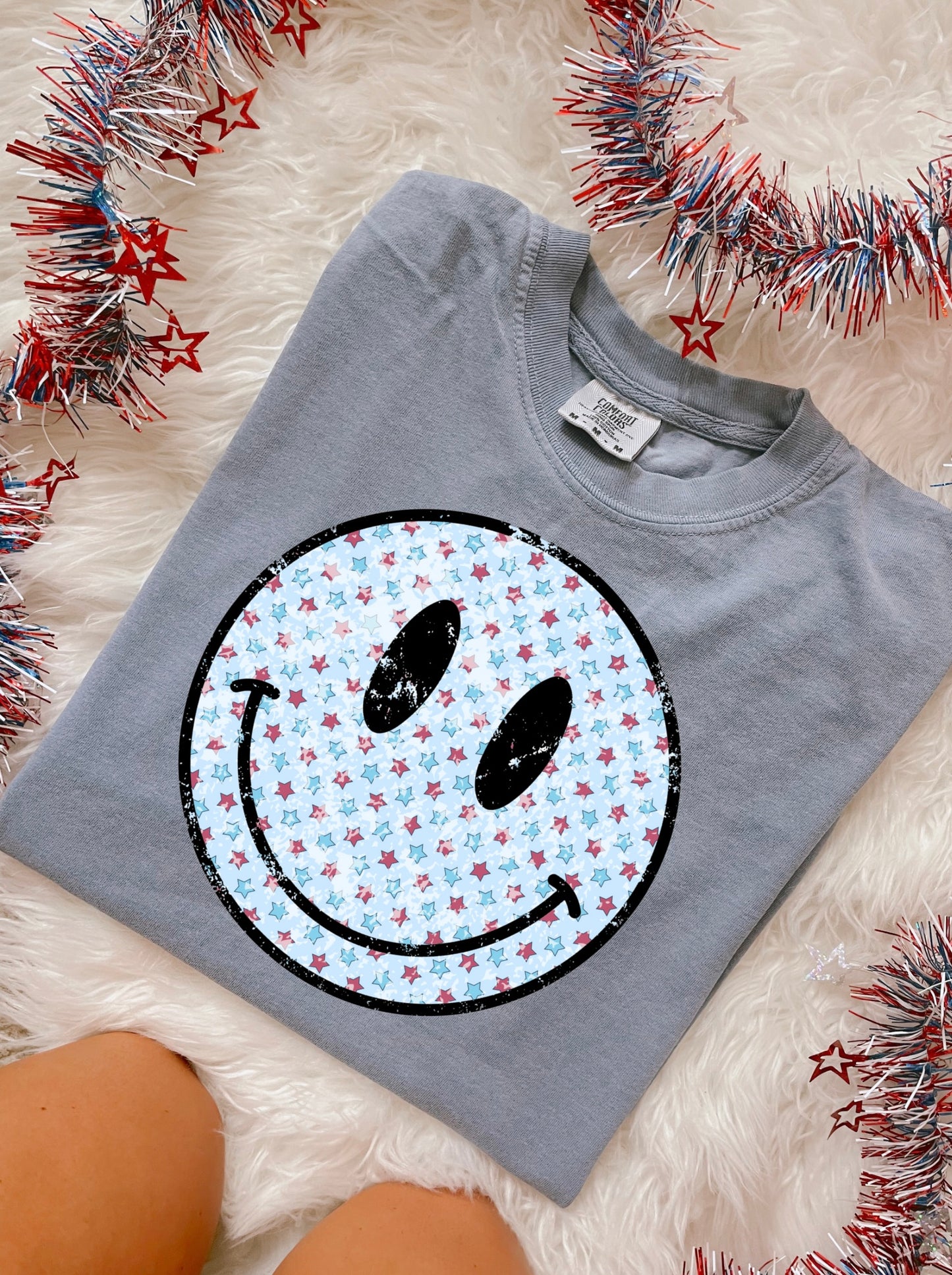 Patriotic Smiley DTF Graphics