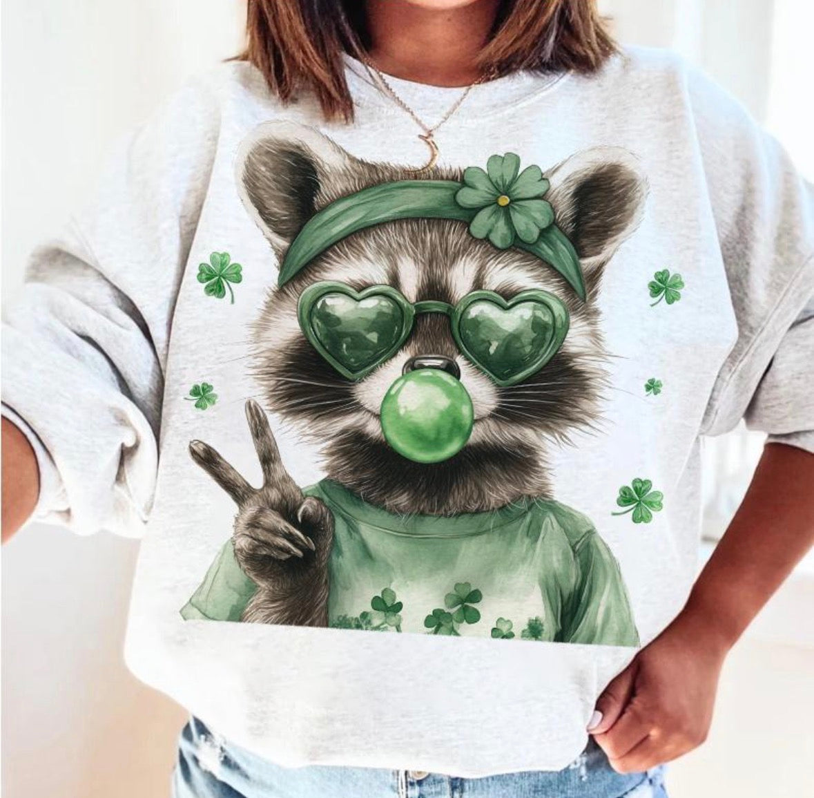 St. Patrick's Day Raccoon DTF Graphics