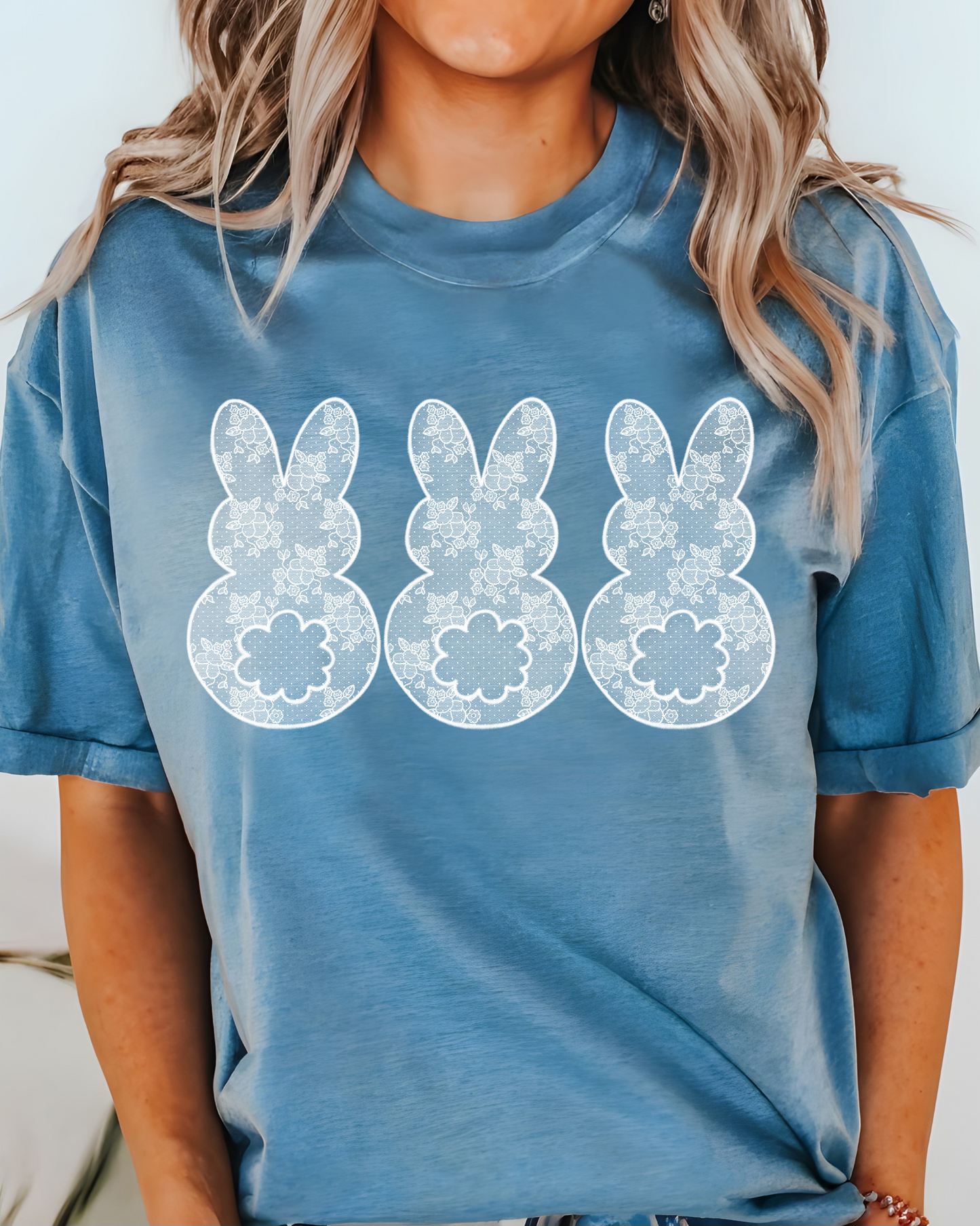 Lace Easter Bunny Trio DTF Graphics
