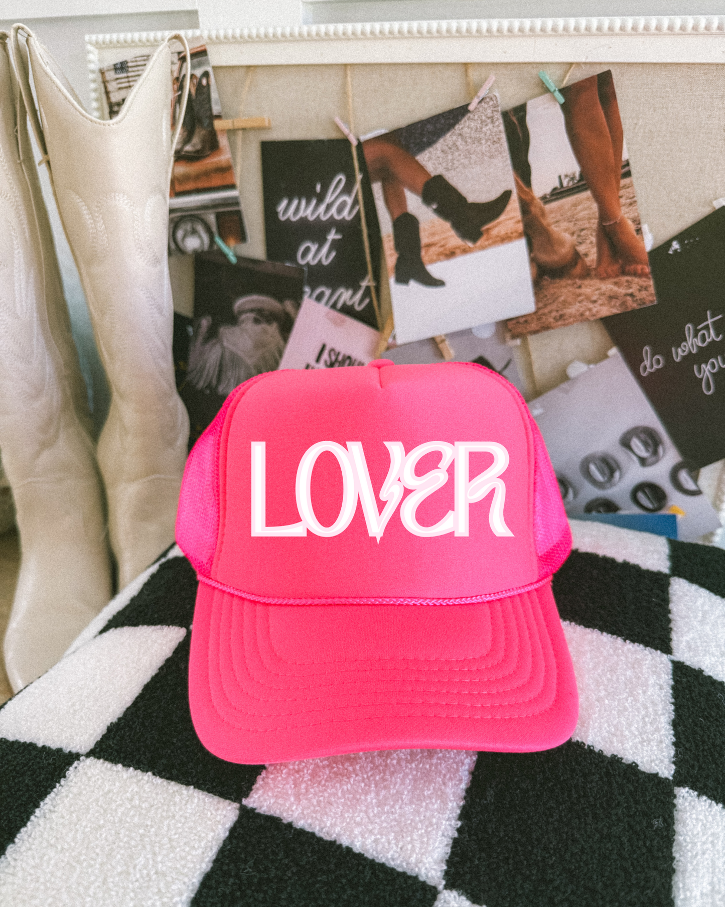 Lover DTF Hot Pink Hat (TAT 15 BIZ DAYS)