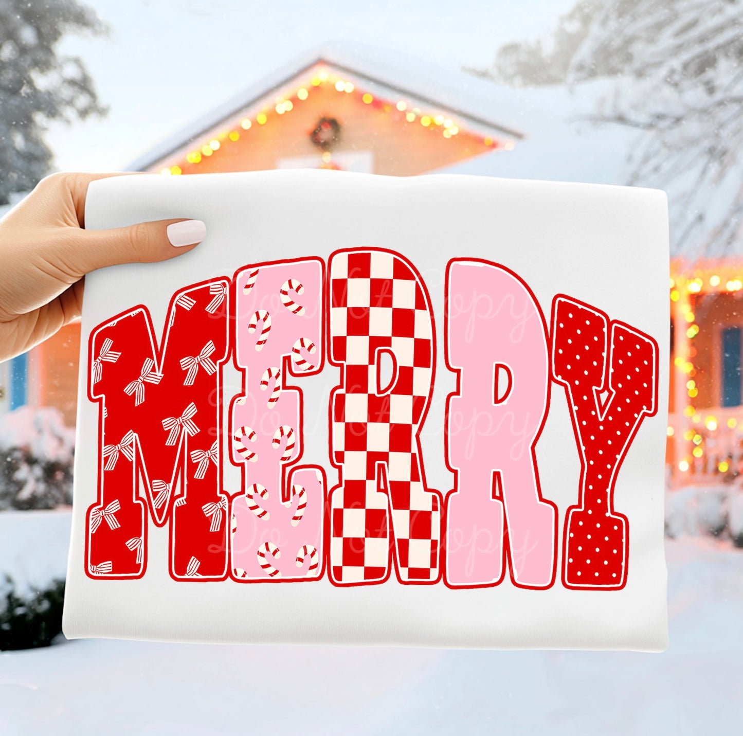 Merry Candy Cane DTF Graphics
