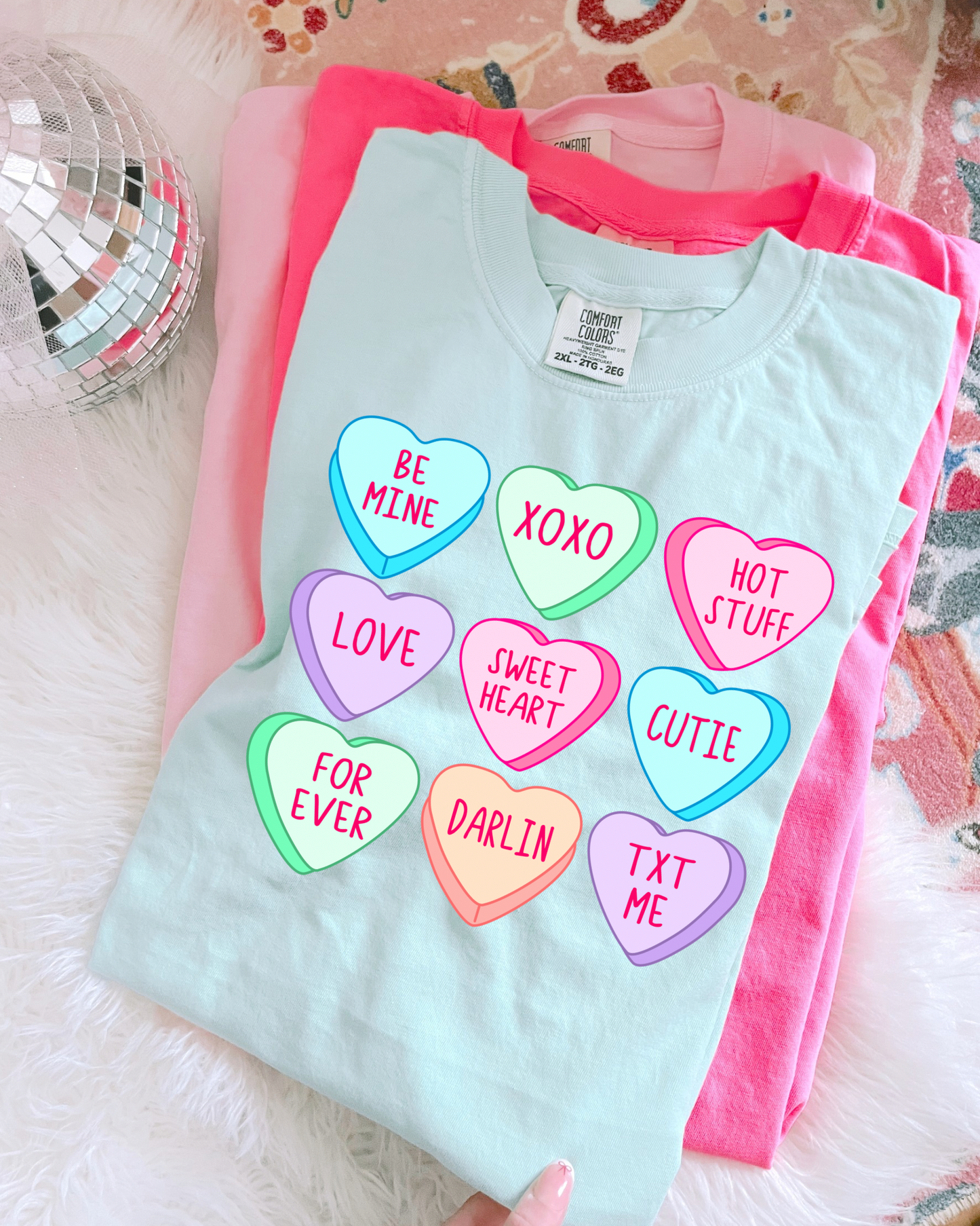 Candy Hearts DTF Graphics