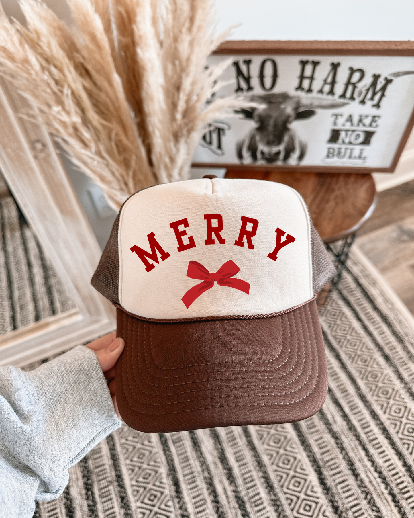 Merry DTF Brown + Tan Hat (TAT 15 BIZ DAYS)