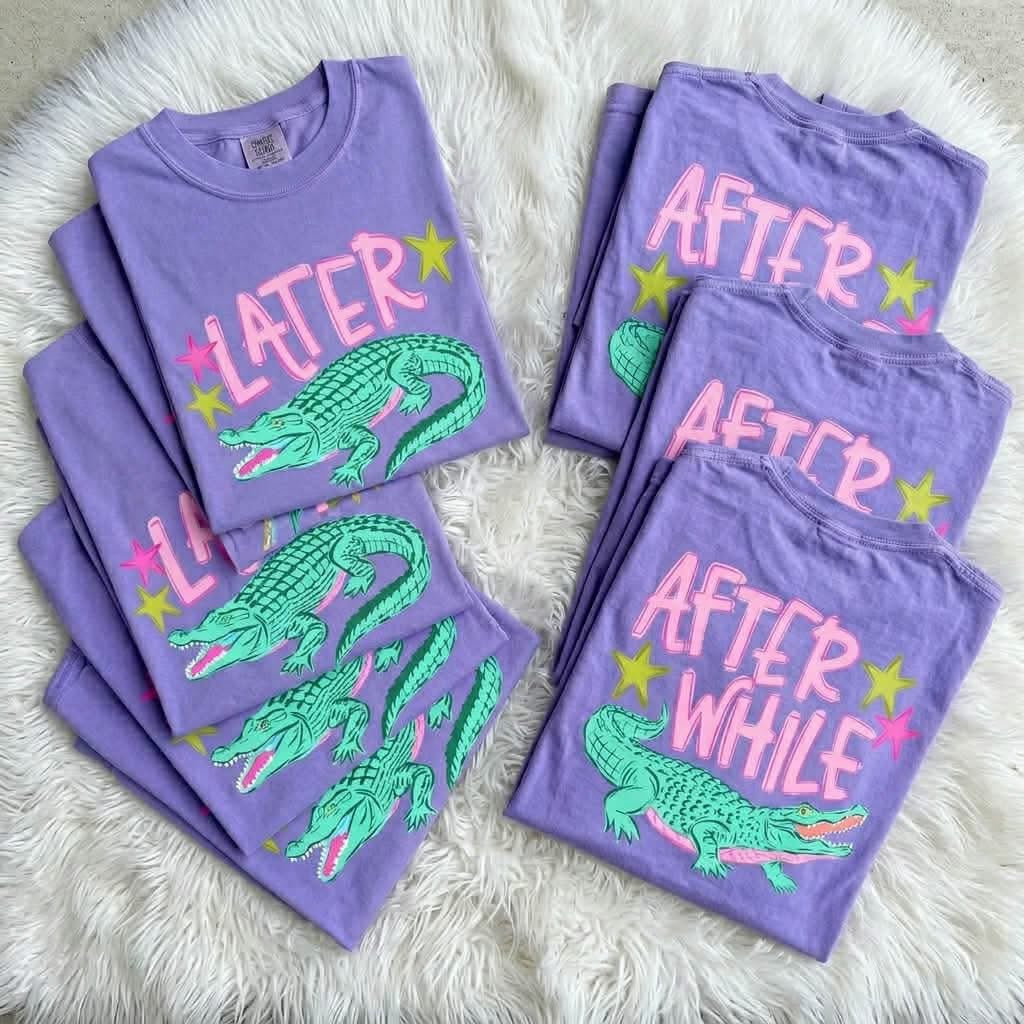 Later Gator, After While Crocodile (front & back) DTF Graphics
