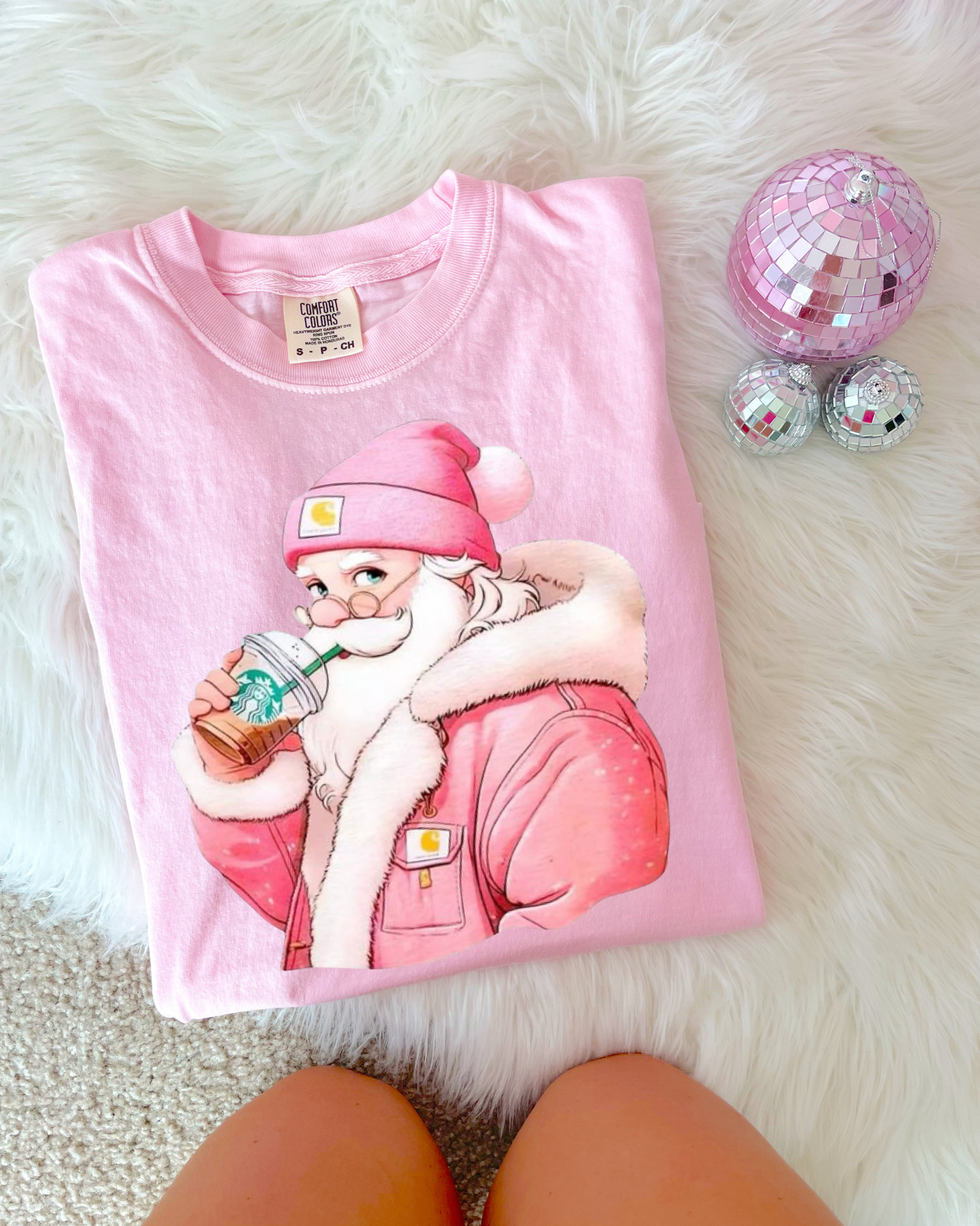 Pink Santa Starbies DTF Graphics