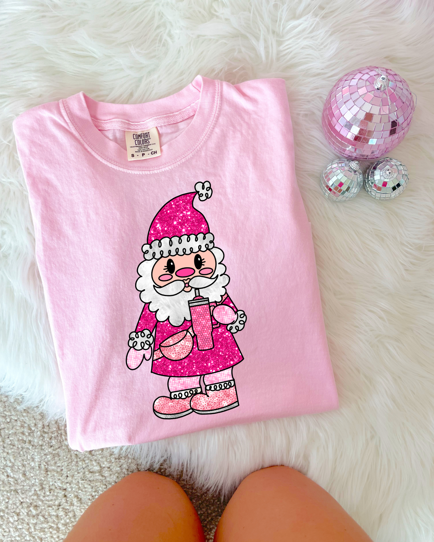 Pink Santa Stanley DTF Graphics
