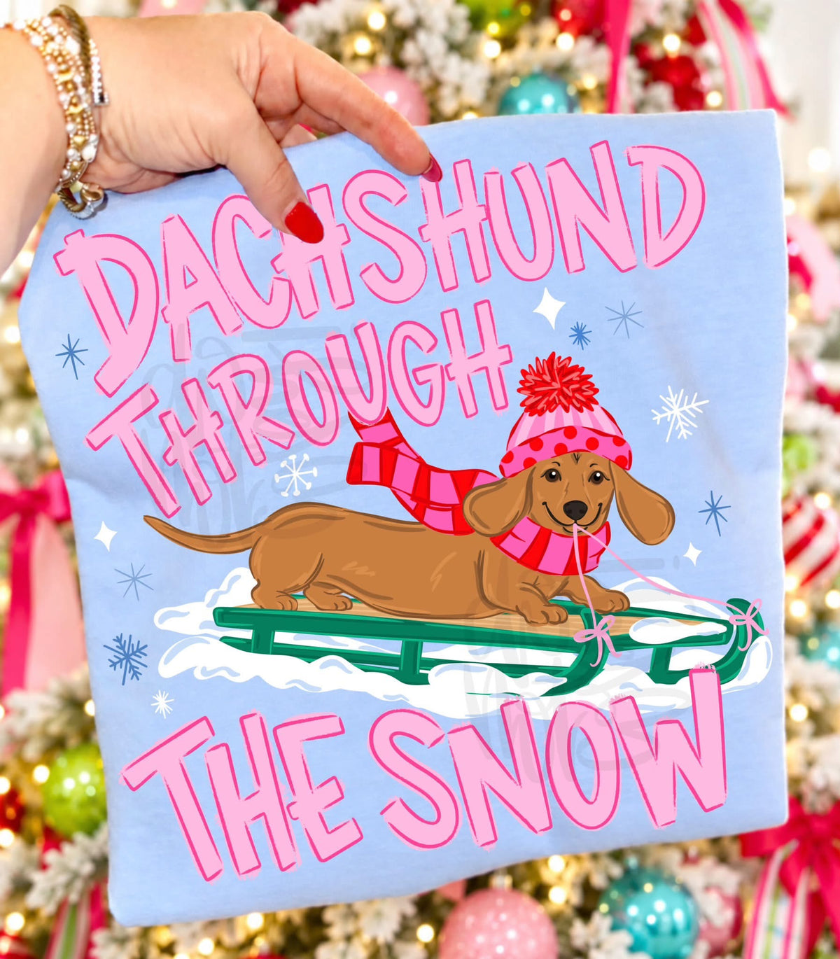 Dachshund Through The Snow DTF Graphics