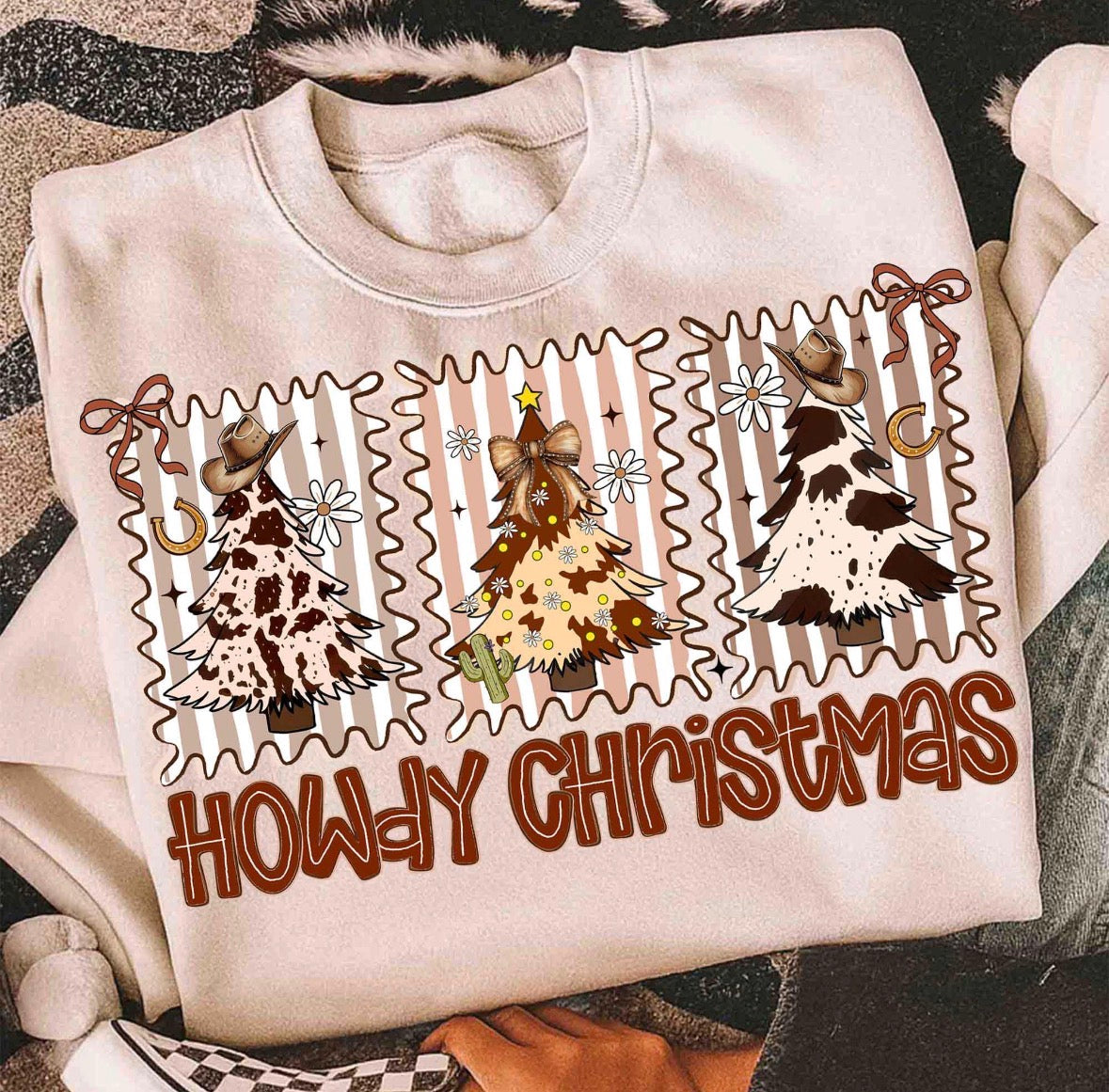 Howdy Christmas Trees DTF Graphics