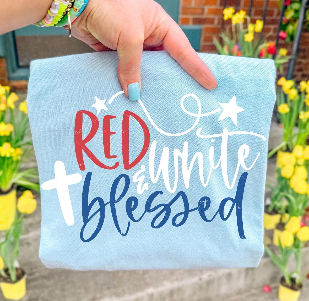 Red White & Blessed DTF Graphics