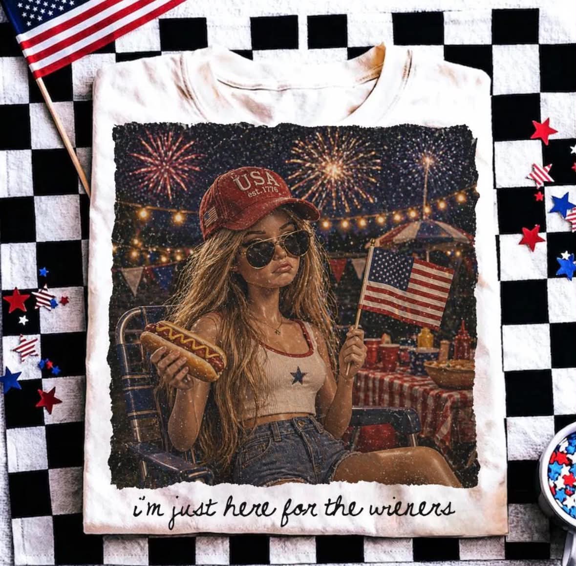 Just Here For The Wieners DTF Graphics