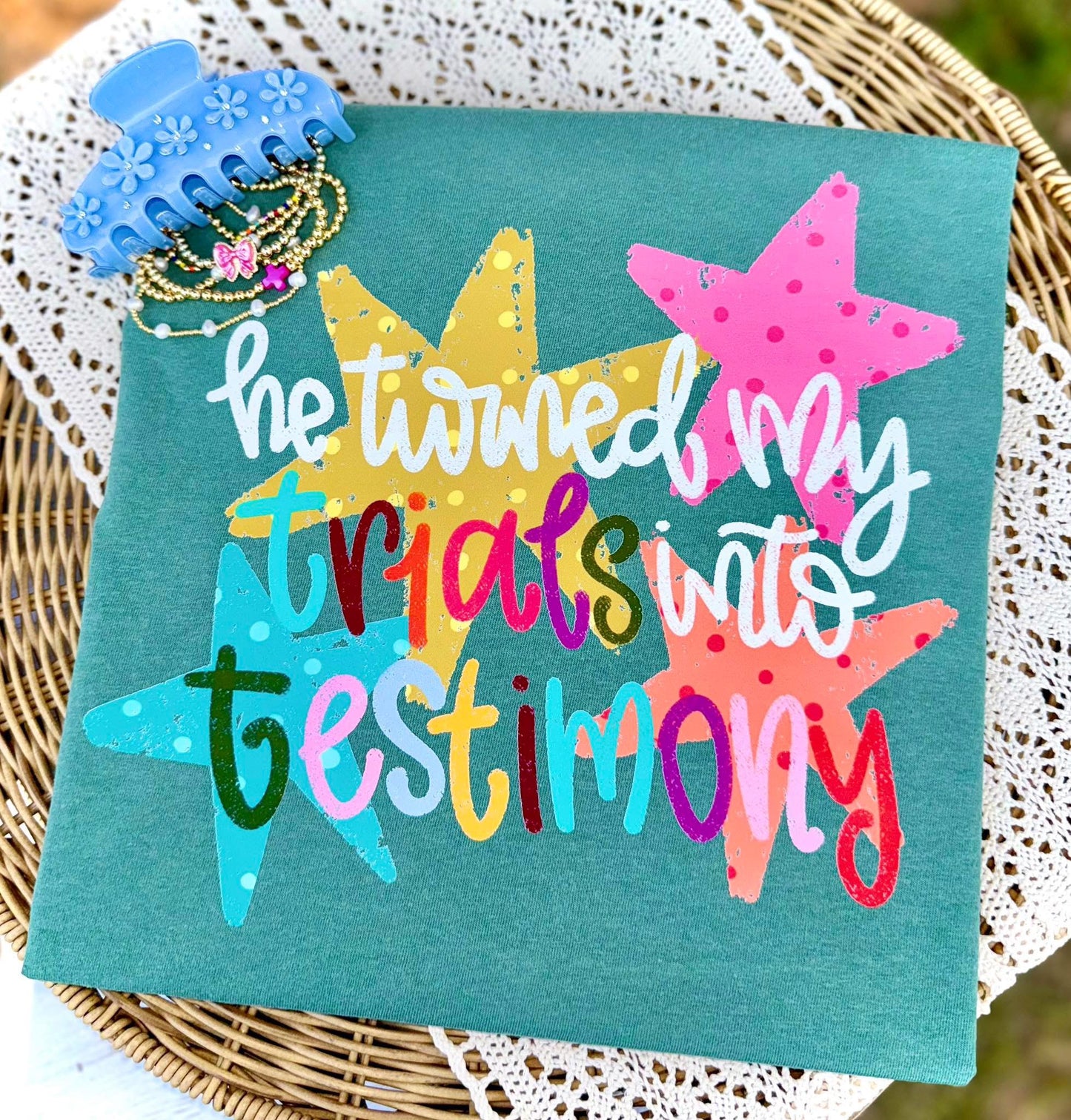 He Turned My Trials Into Testimony DTF Graphics