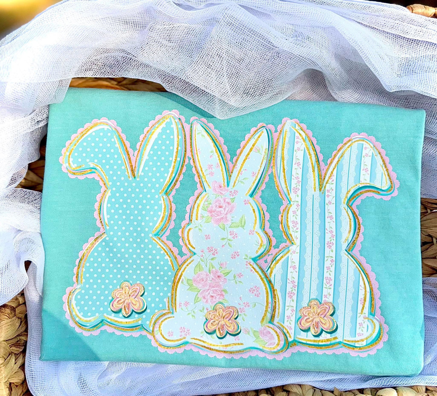 Easter Bunny Trio DTF Graphics