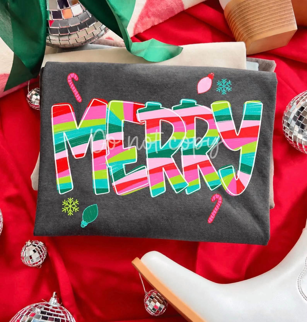 Merry Rainbow Stripes DTF Graphics