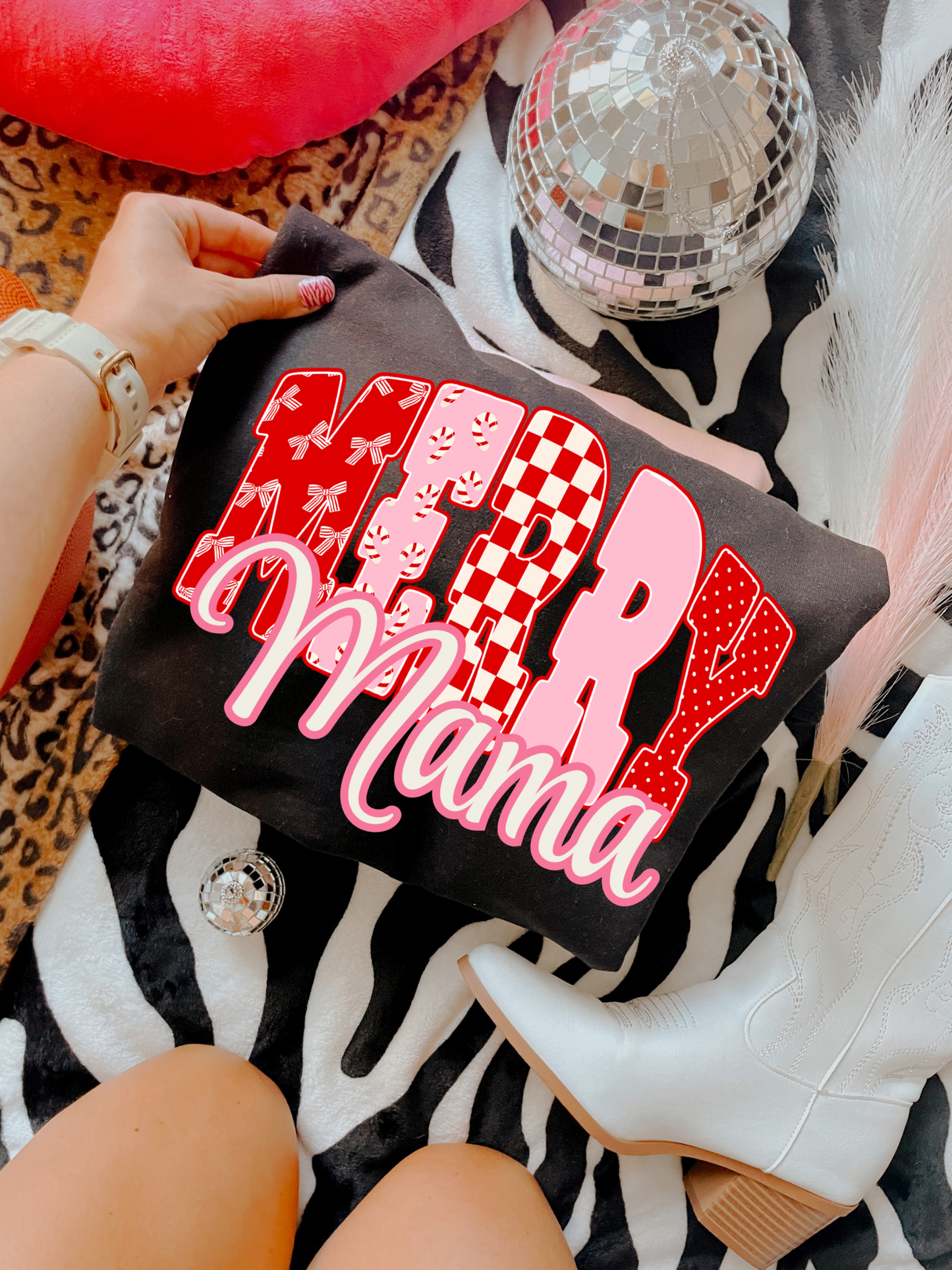 Merry Mama Candy Cane DTF Graphics