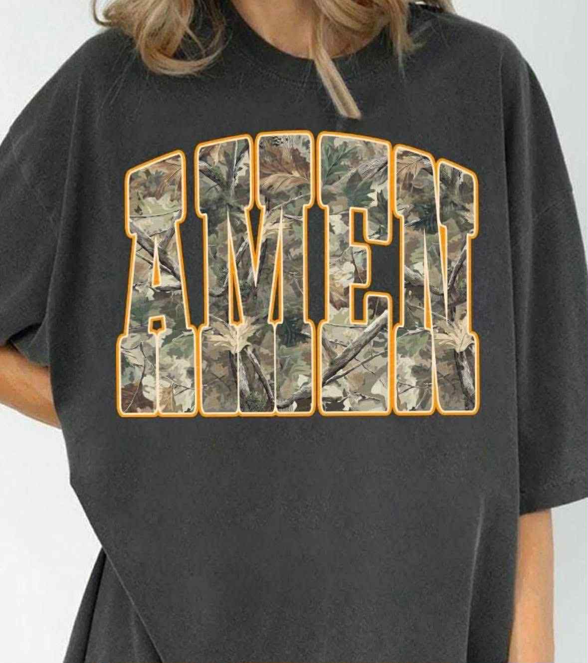 Camo Amen DTF Graphics