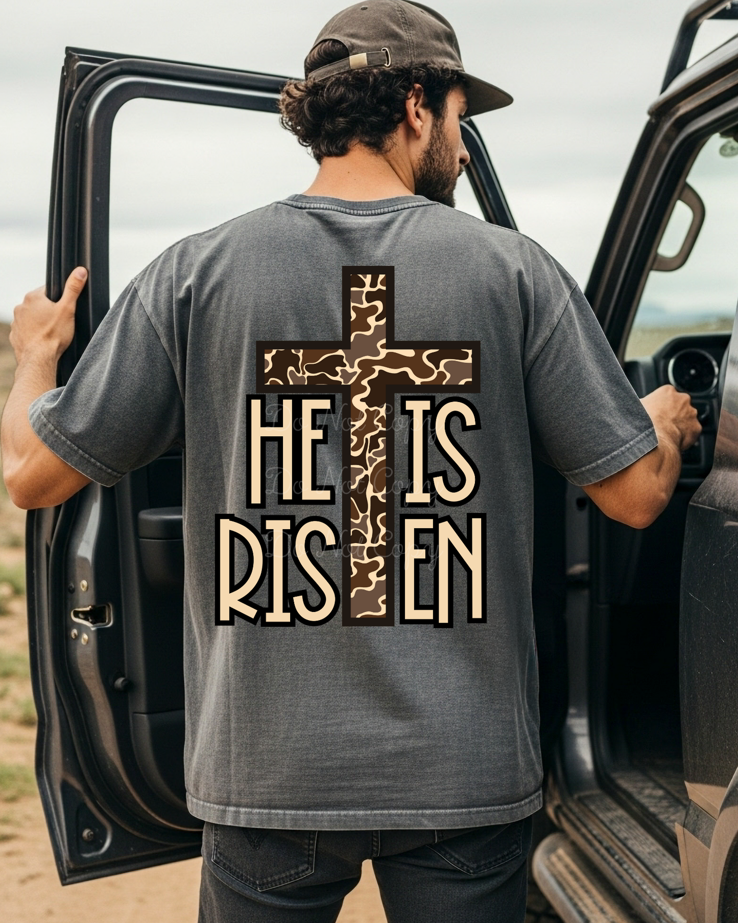 He Is Risen Camo (on back) DTF Graphics