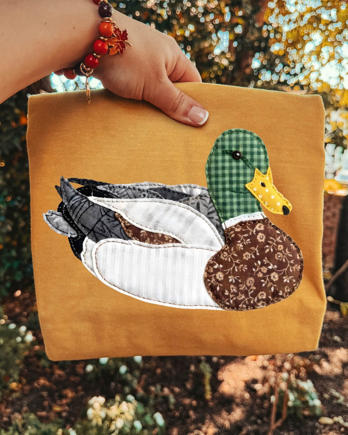 Faux Patchwork Duck DTF Graphics