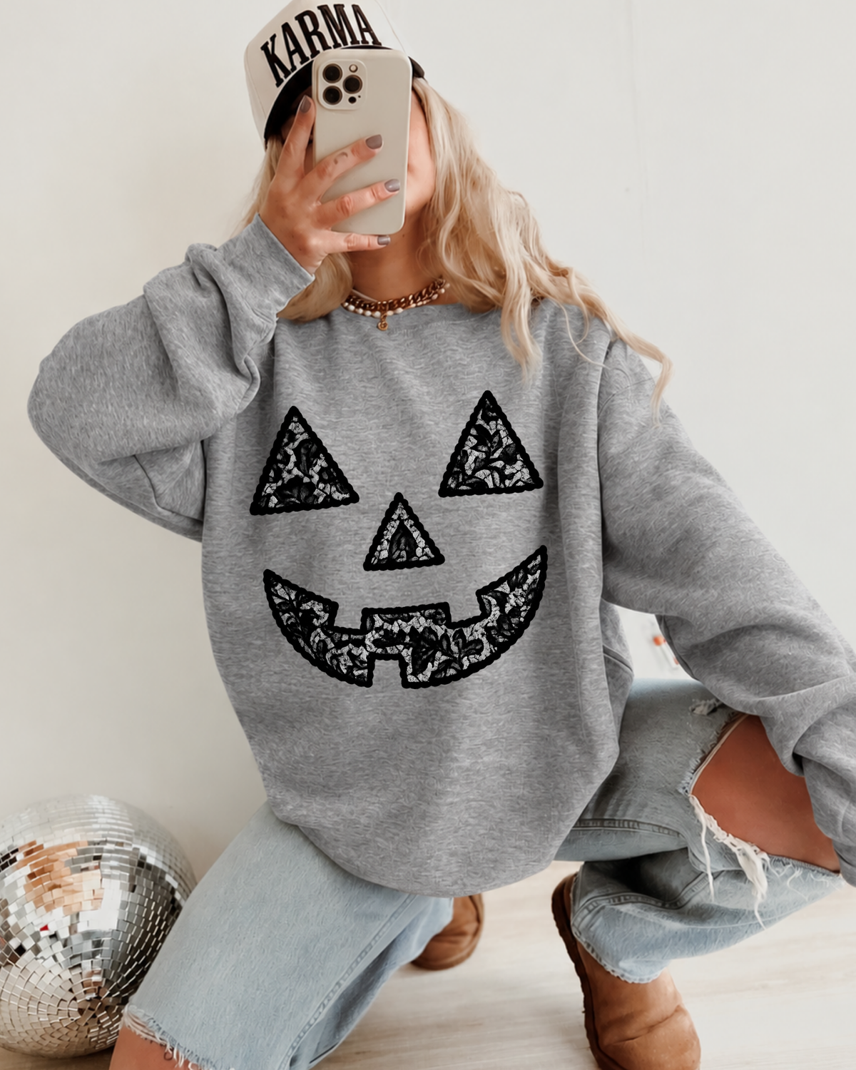 Lace Jack-O-Lantern DTF Graphics
